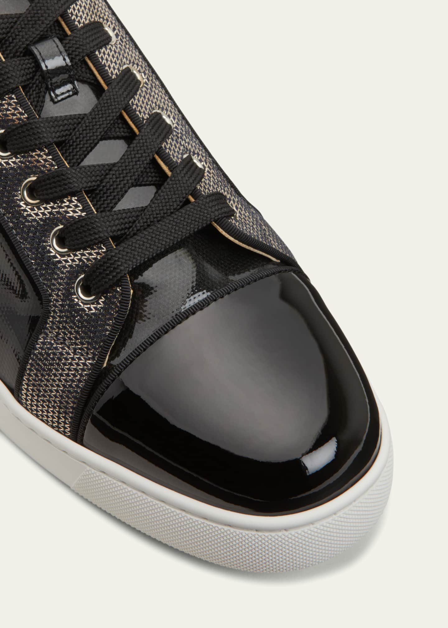 Louboutin Men's Junior Patent Leather Low-Top Sneakers Bergdorf Goodman