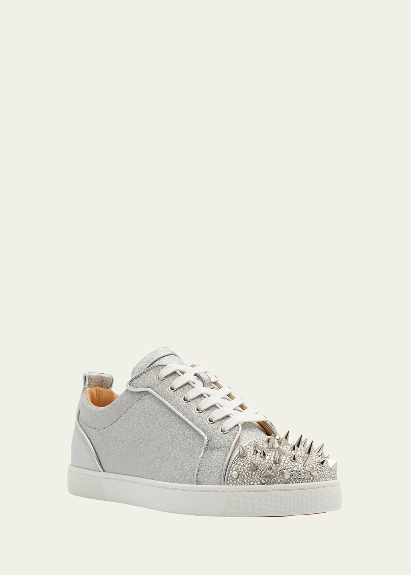 Christian Louboutin Men's Louis Junior Spikes Orlato Leather Sneakers -  Bergdorf Goodman