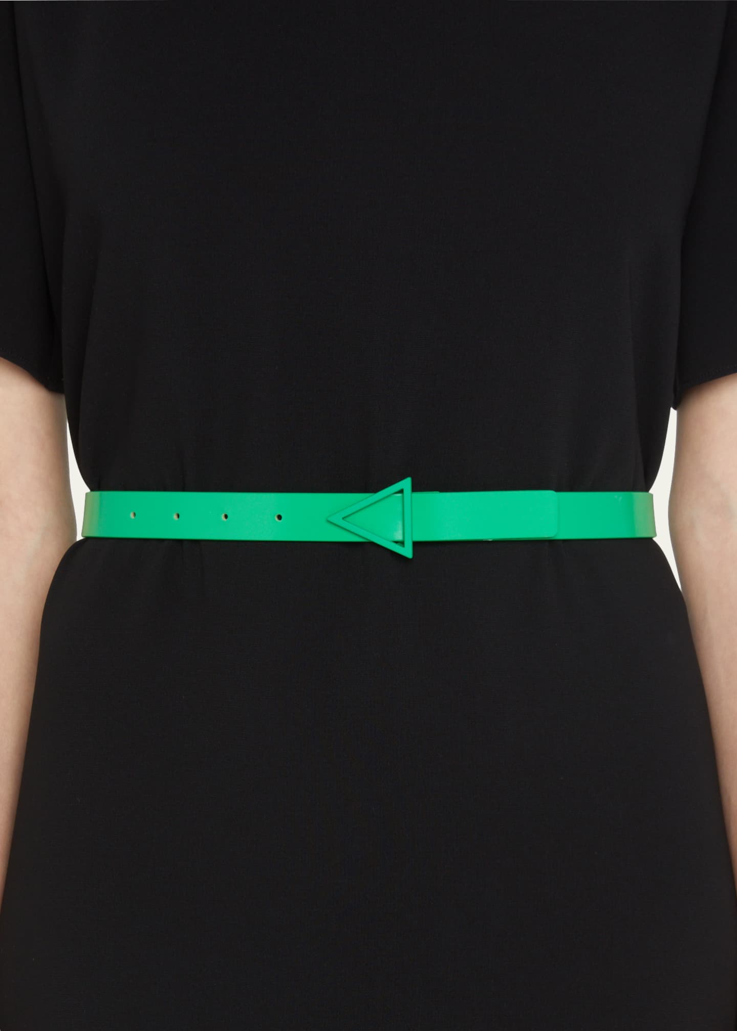 Bottega Veneta Triangle Lambskin Leather Buckle Belt Image 2 of 2