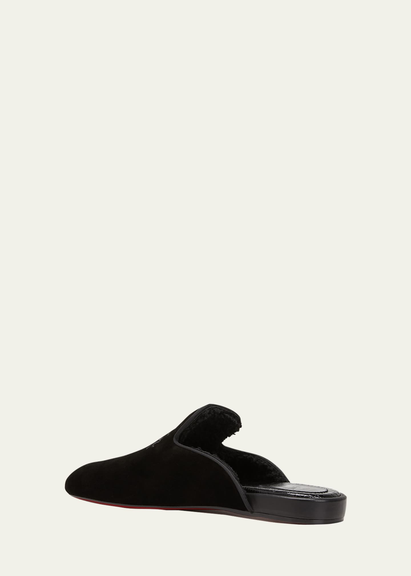 Christian Louboutin Coolito Embroidered Logo Slipper Mule in Black at Nordstrom, Size 9Us