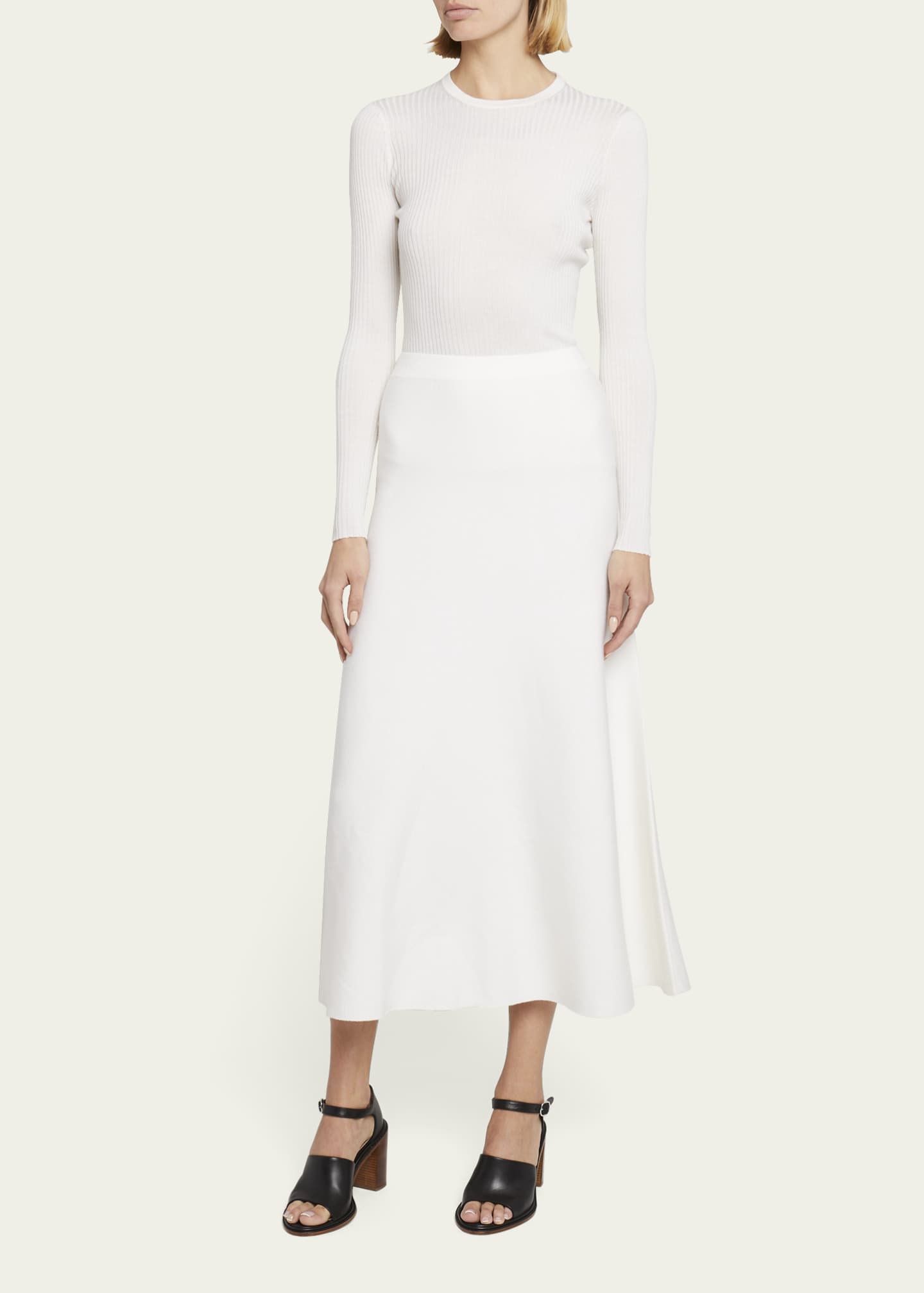 Gabriela Hearst Freddie Midi Wool-Cashmere Skirt