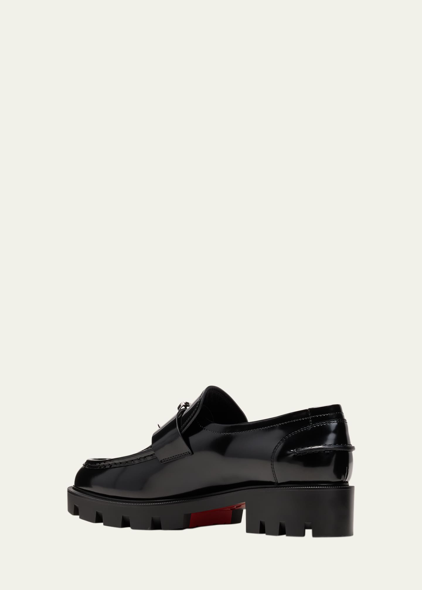 Prada Red Sole Derbies in Black