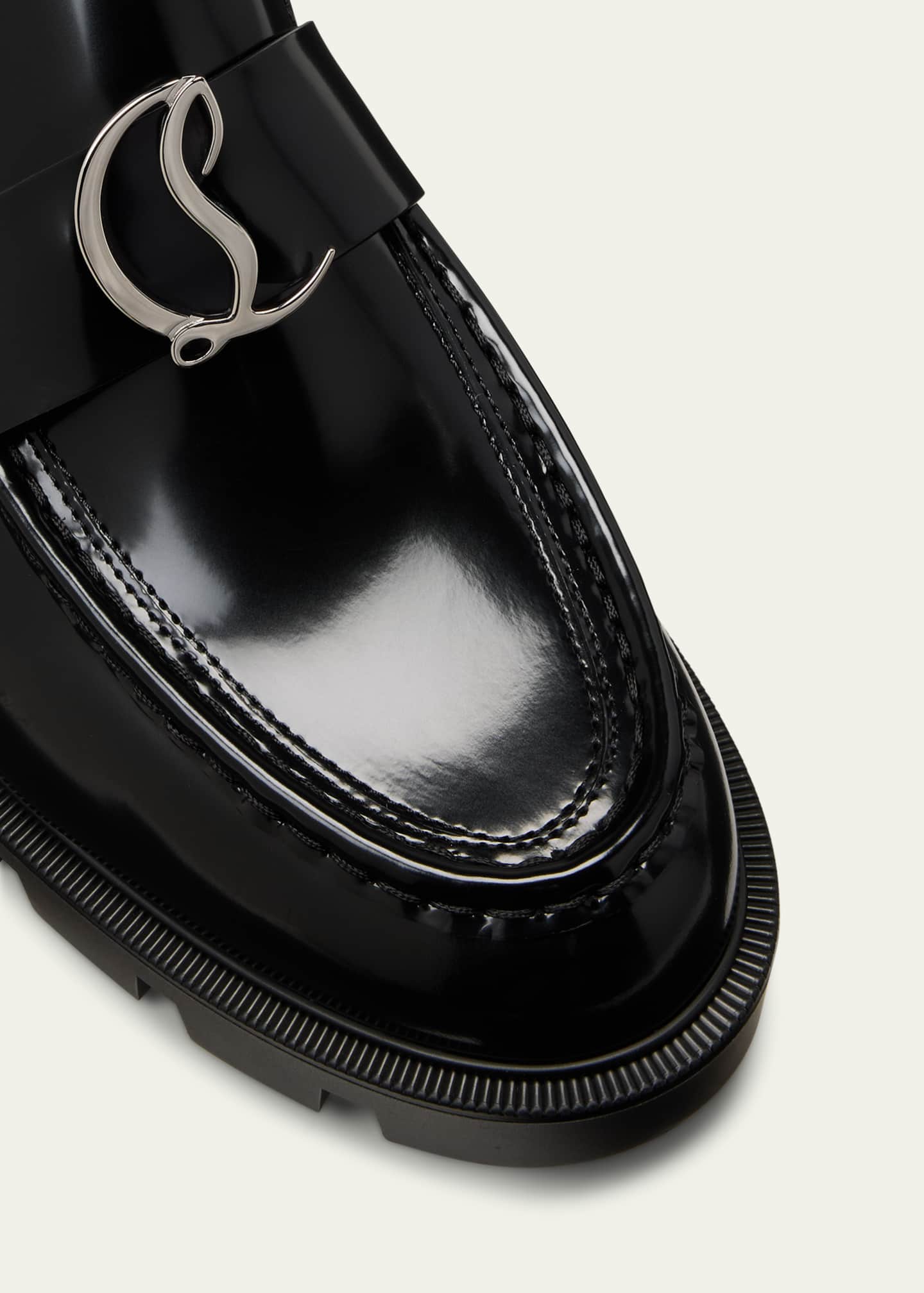 Silver red bottom loafers hotsell