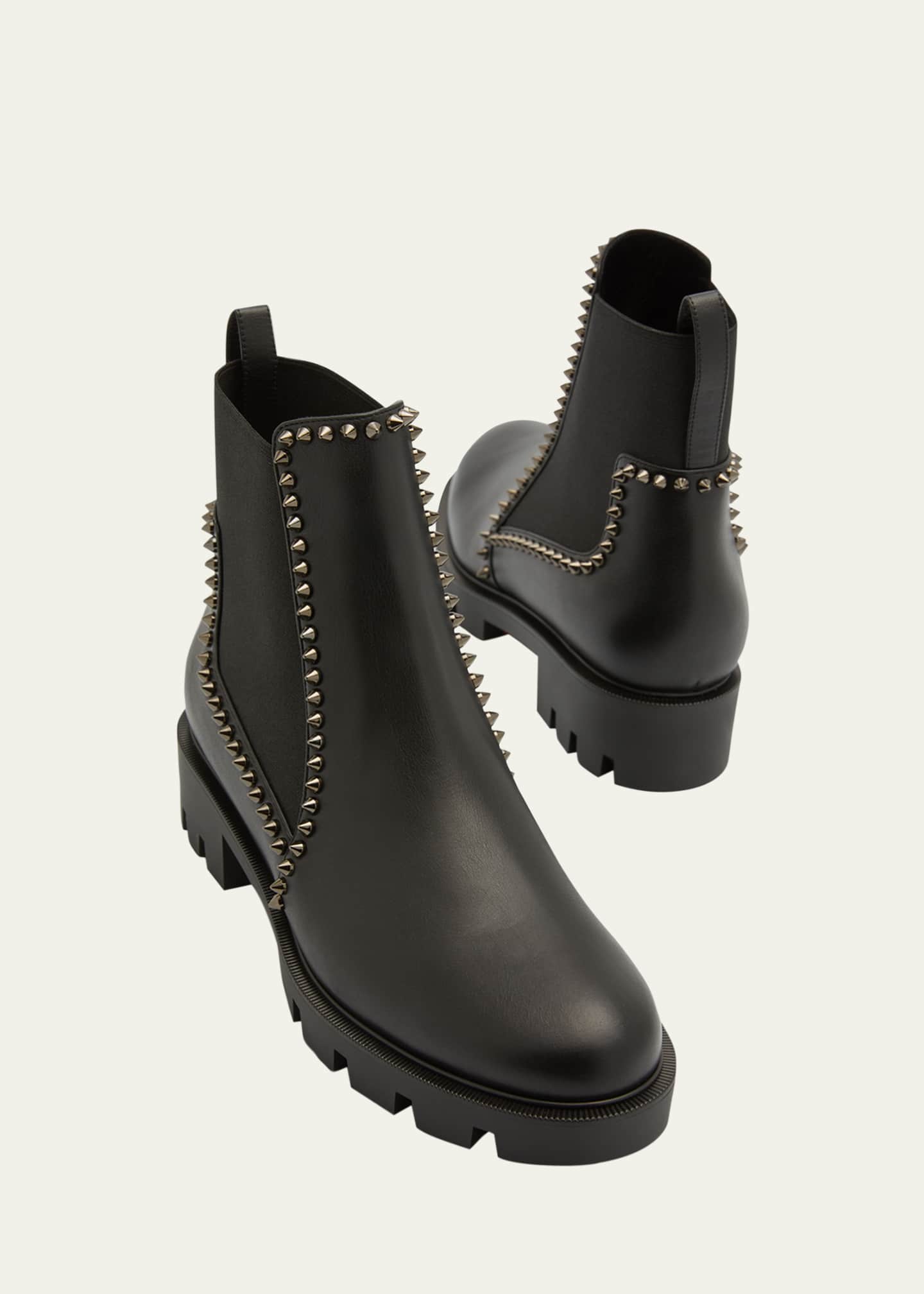 Christian Louboutin Out Lina Spike Red Sole Ankle Boots Image 7 of 7