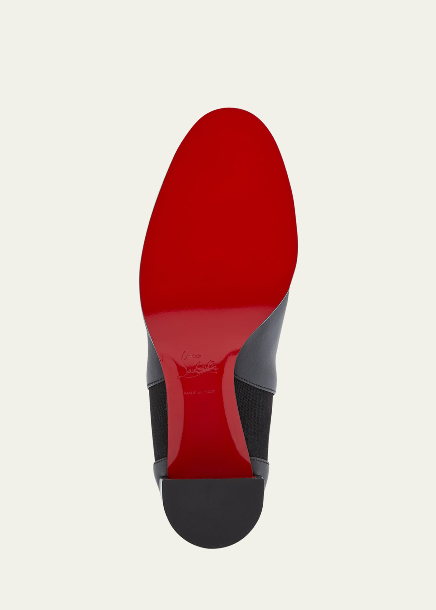 Christian Louboutin Leather Buckle Red Sole Booties Black