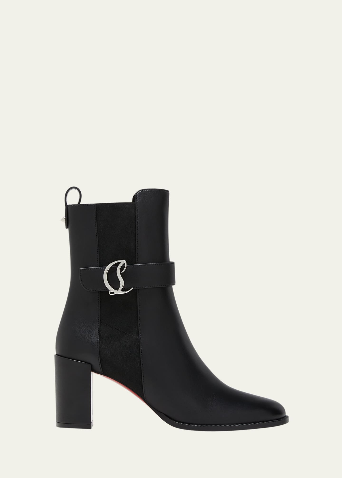 Christian Louboutin Leather Buckle Red Sole Booties - Bergdorf Goodman