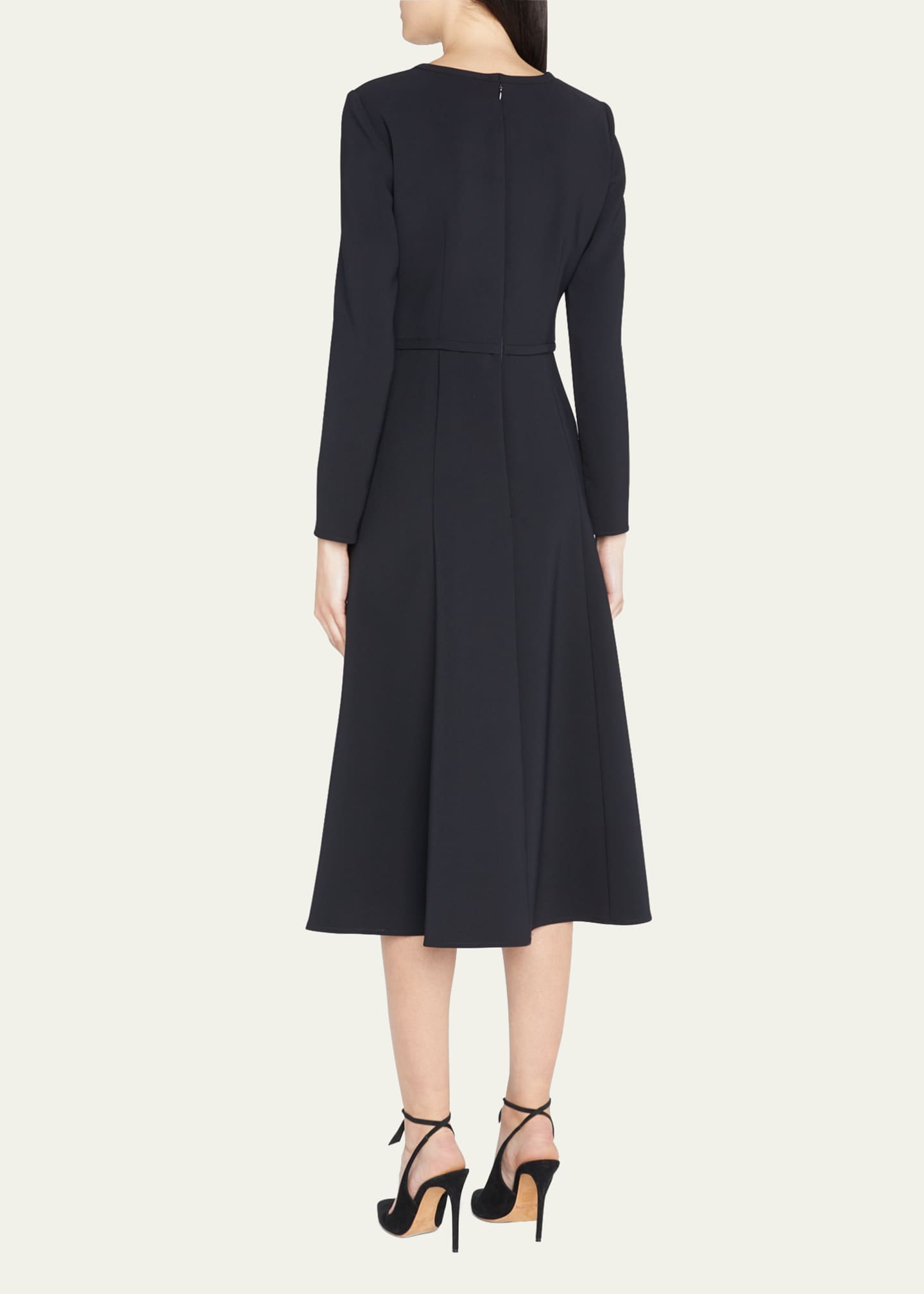 Carolina Herrera Triple Bow Keyhole-Front Midi Dress Image 3 of 5