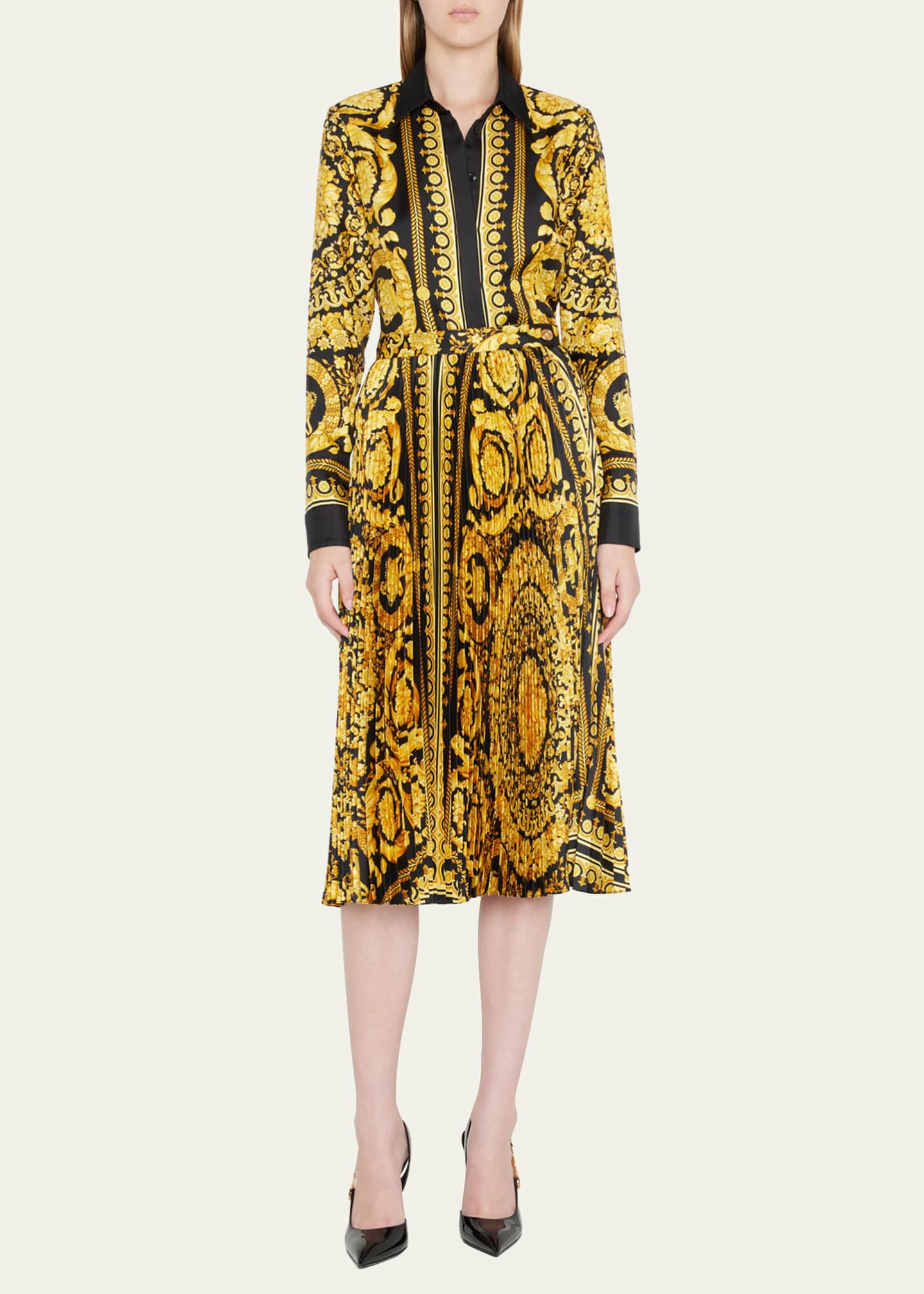 Versace Baroque SS'92 Silk Shirt Dress for Women