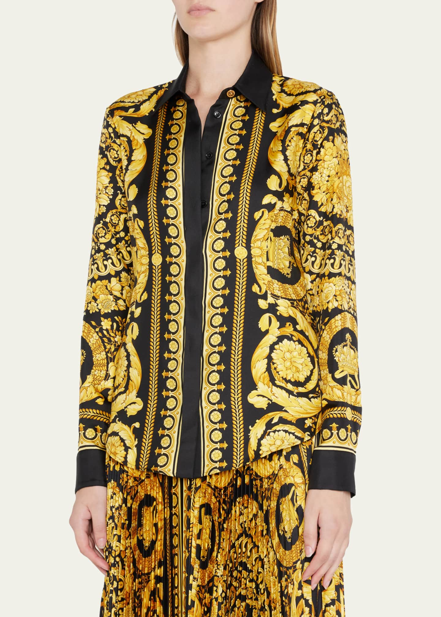 Versace Baroque Heritage Print Leggings - Bergdorf Goodman