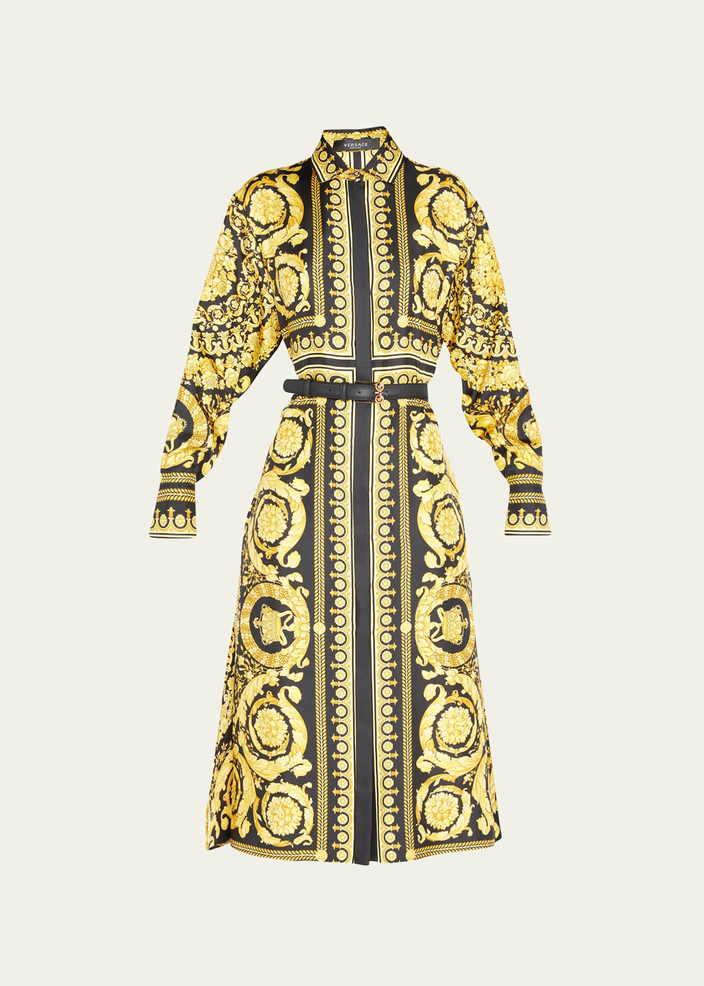 Versace DRESS BAROQUE KIDS SETA - Shirt dress - black/gold/black