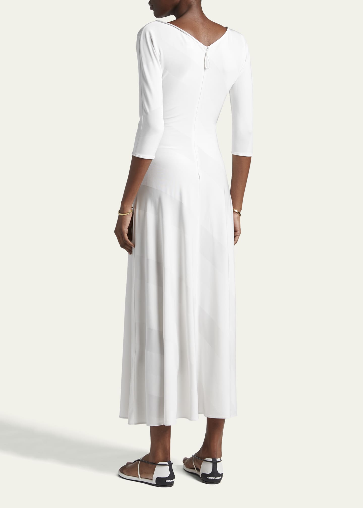 Giorgio Armani Diagonal Striped Jacquard Jersey Maxi Dress Bergdorf Goodman