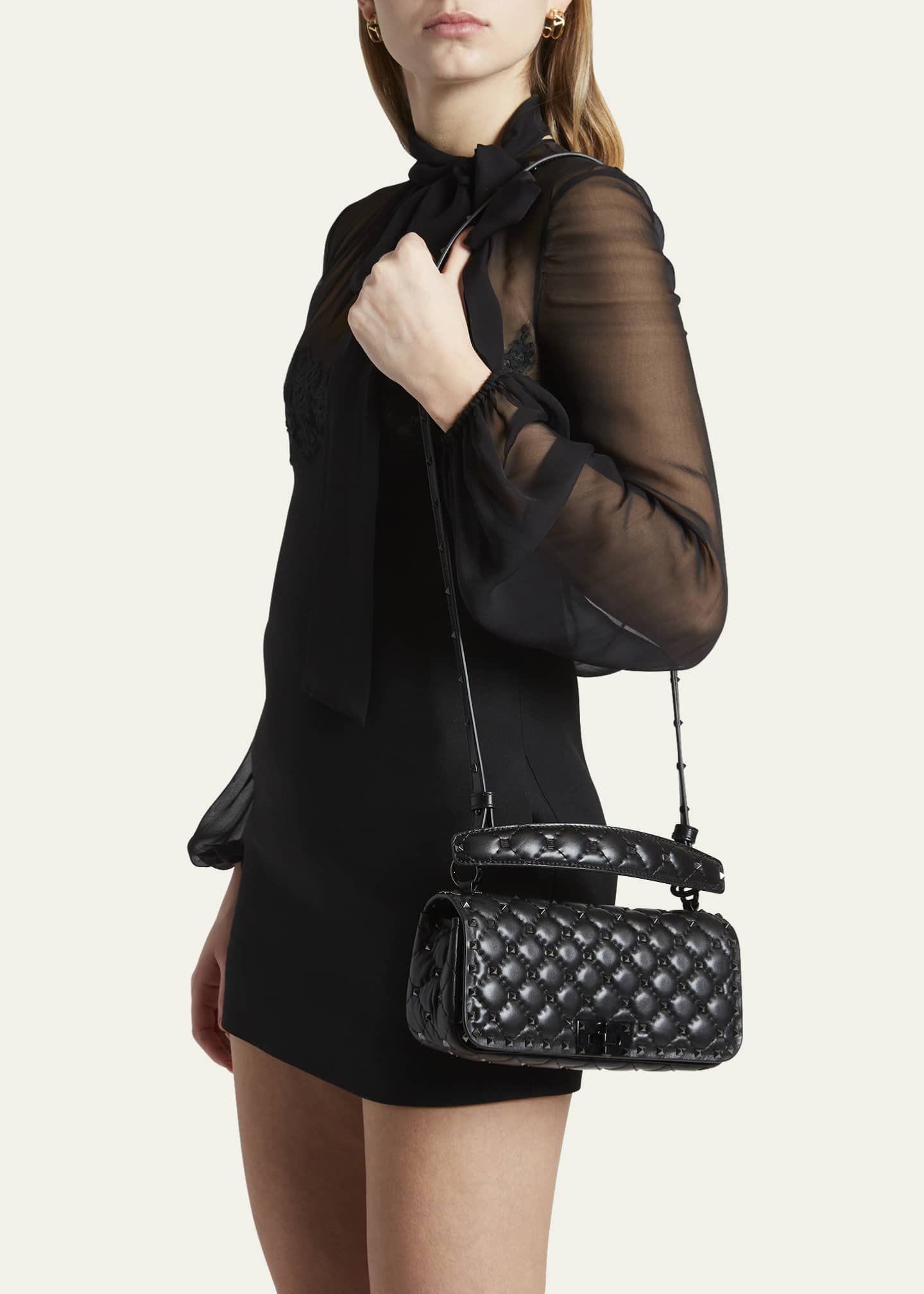 Valentino Garavani Rockstud Quilted Leather Shoulder Bag Bergdorf Goodman