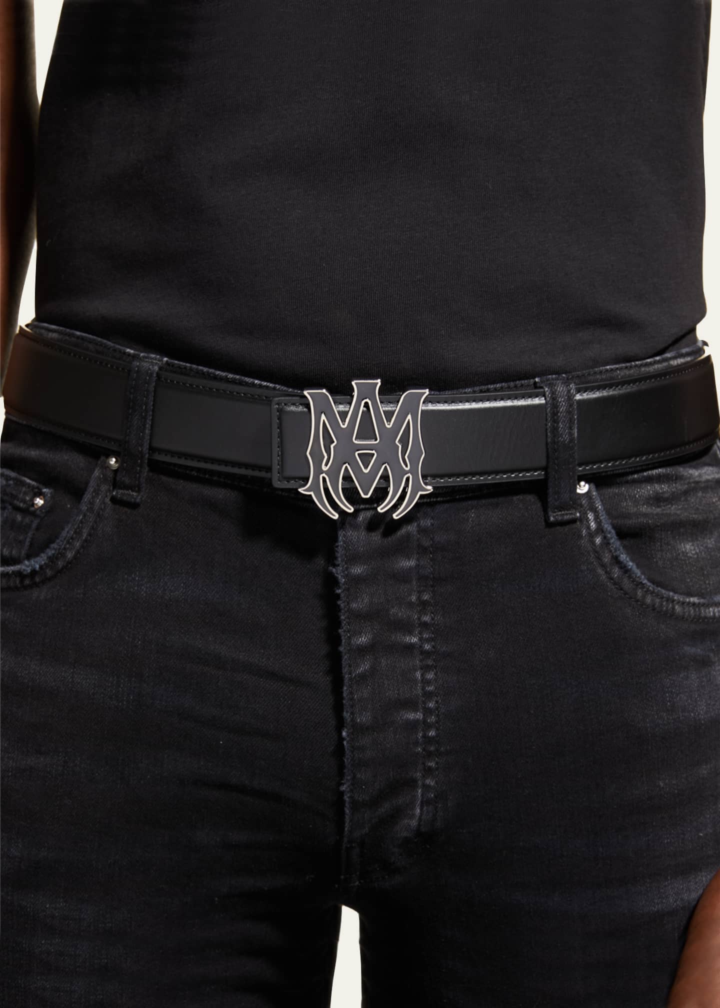 Amiri Men's M.A. Buckle Leather Belt Bergdorf Goodman