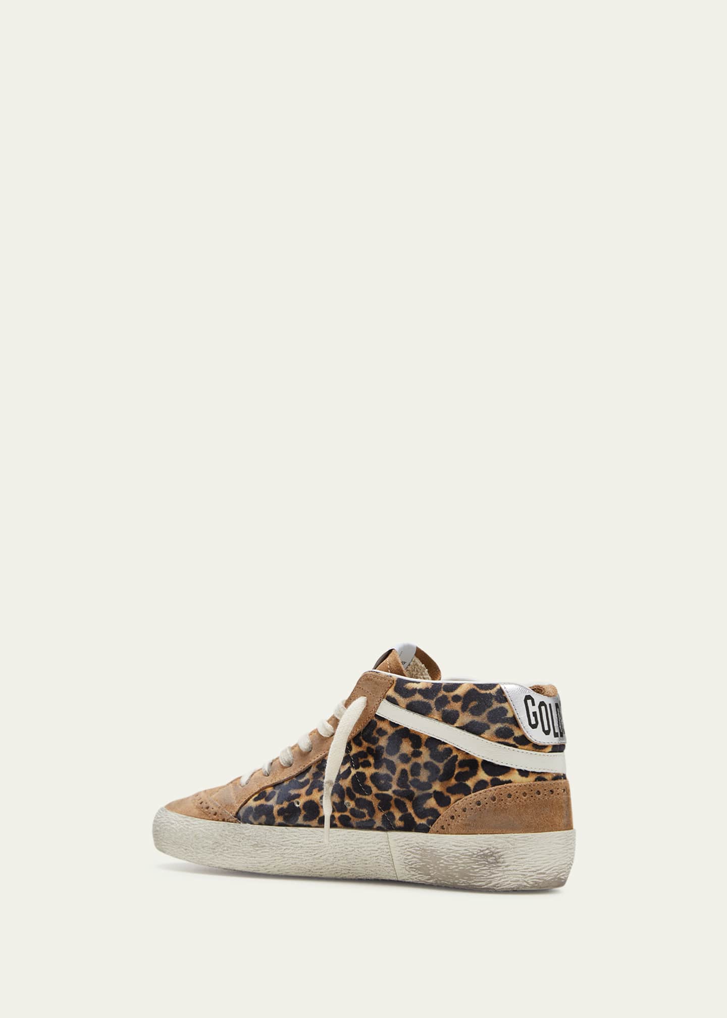 Golden Goose Mid Star Leopard-Print Suede Sneakers Image 4 of 5