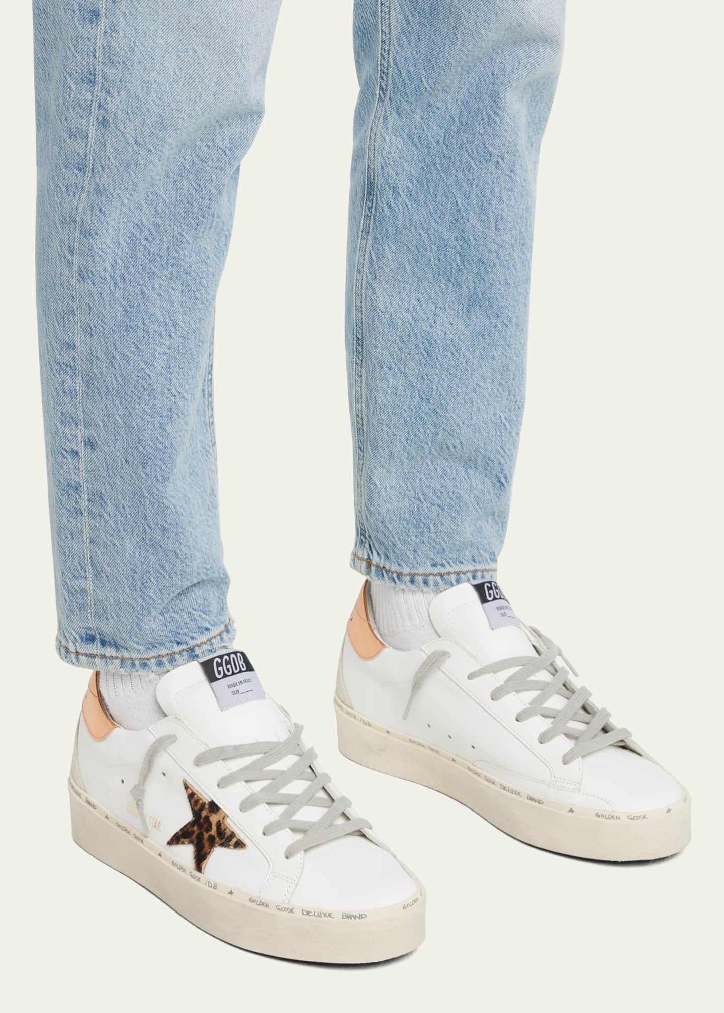 Hi Star Mixed Leather Court Sneakers