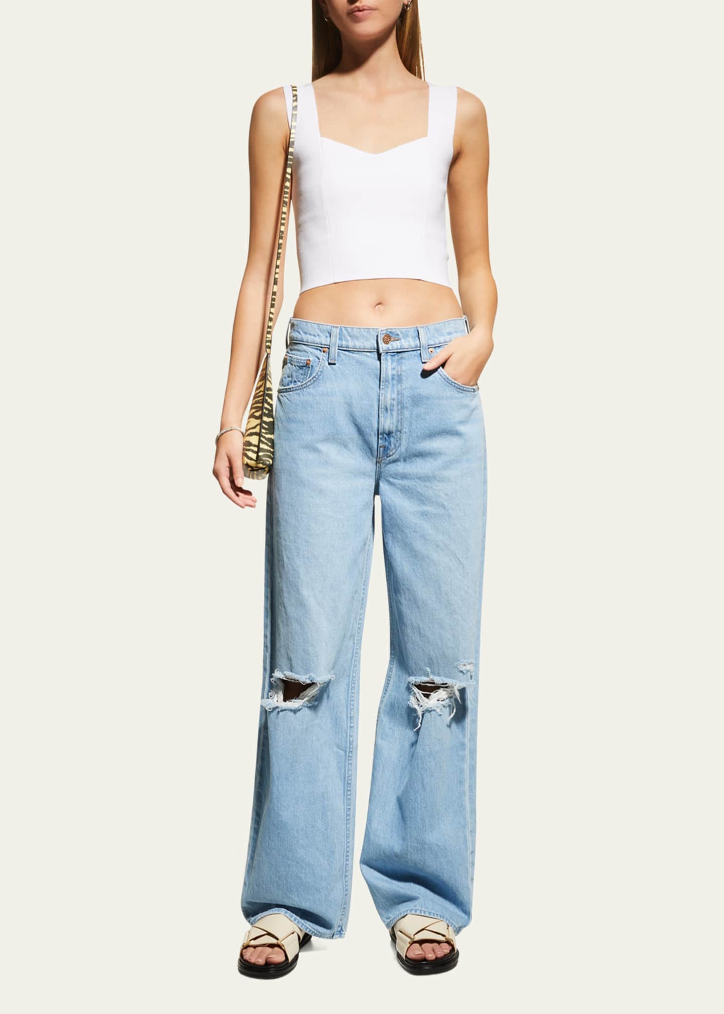 A.L.C. Jordana Seamed Cropped Tank Top Image 2 of 2