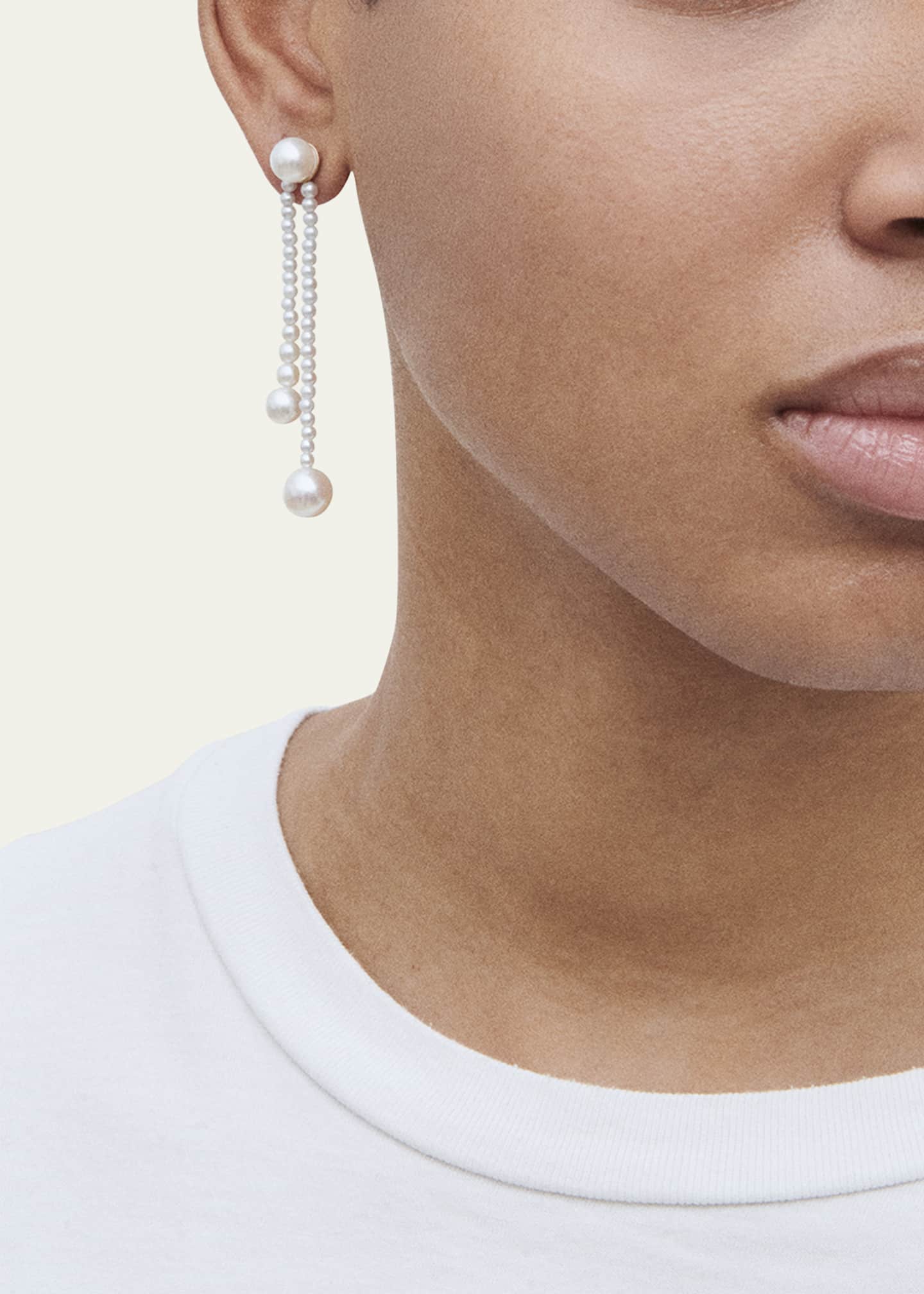 Sophie Bille Brahe Grand Ruban de Perle 2 Strand Long Drop Earrings Bergdorf Goodman