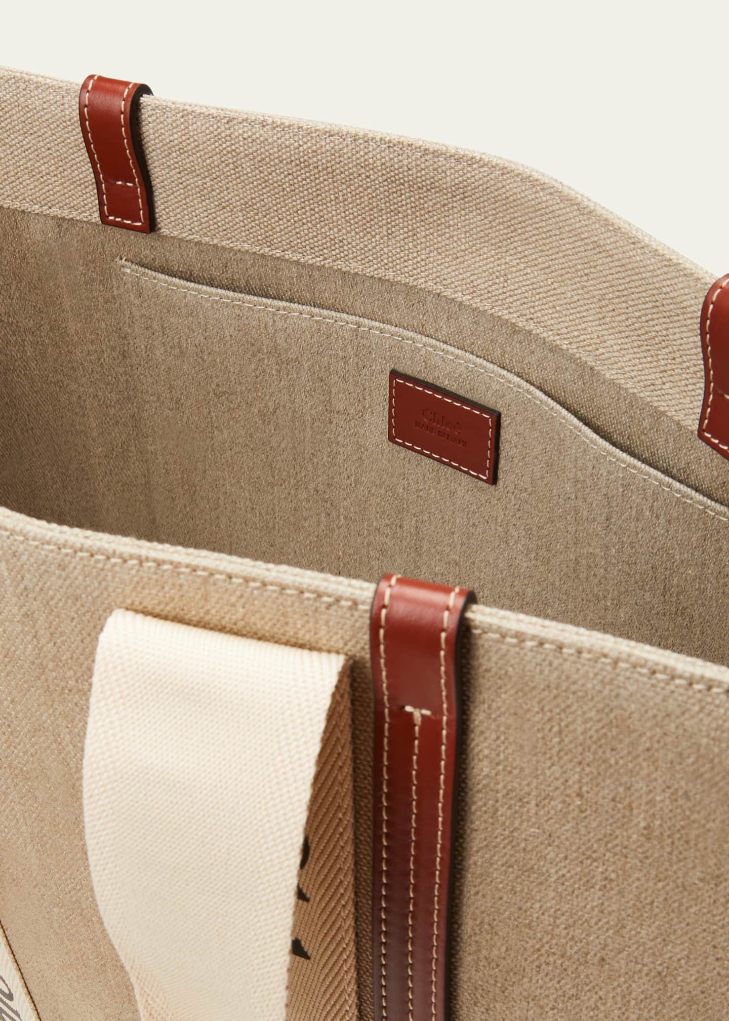 Chloe Woody Large Tote Bag in Linen Image 4 of 5