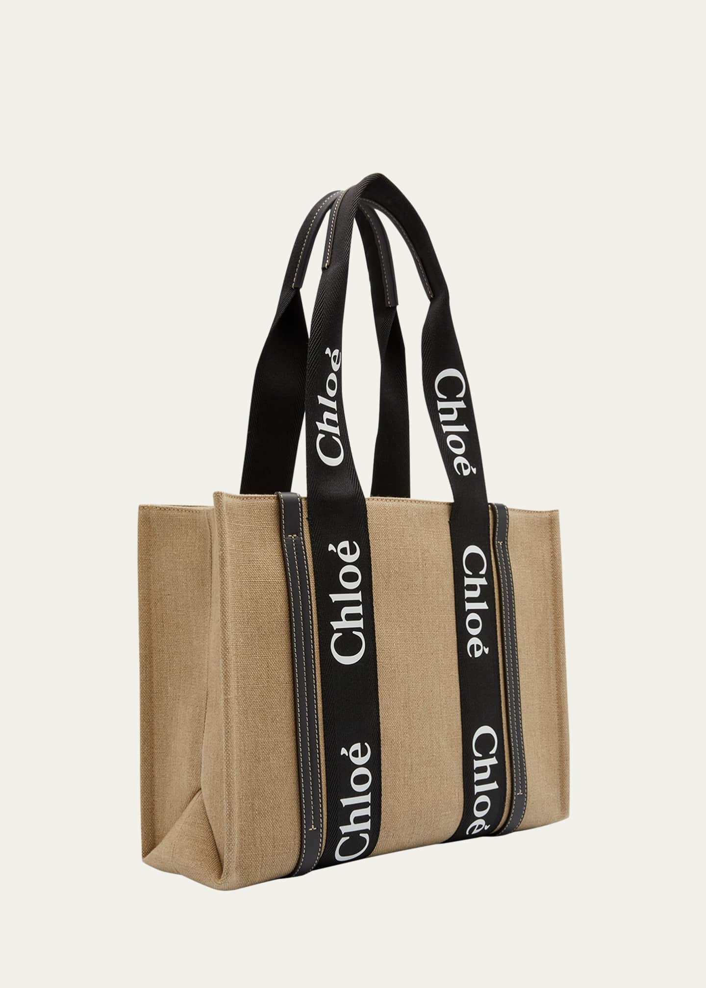Chloe Woody Medium Tote Bag in Linen Image 6 of 6