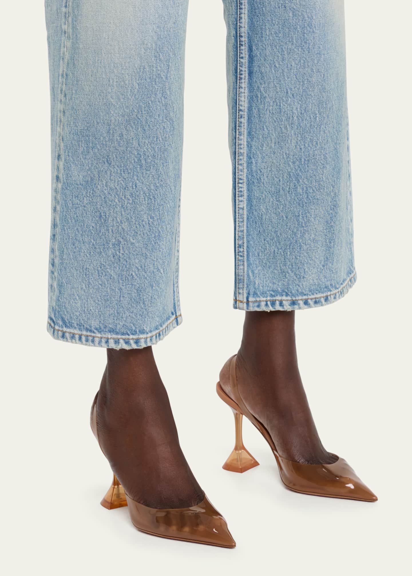 Amina Muaddi Holli Clear Slingback Pumps Bergdorf Goodman