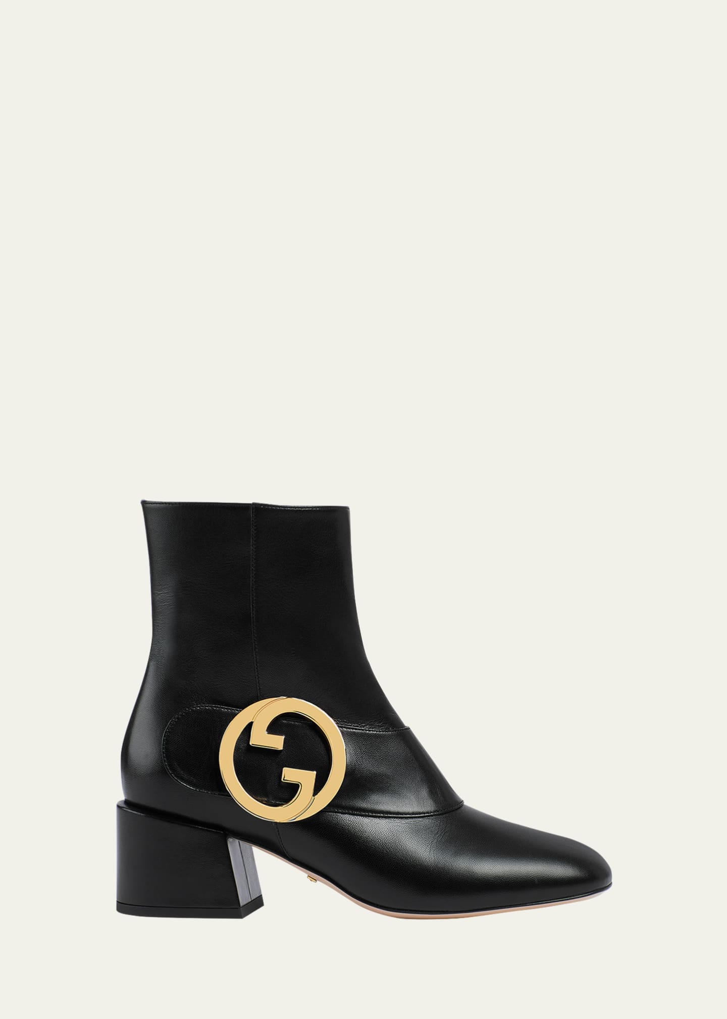 Gucci Blondie Leather Medallion Ankle Boots - Bergdorf Goodman