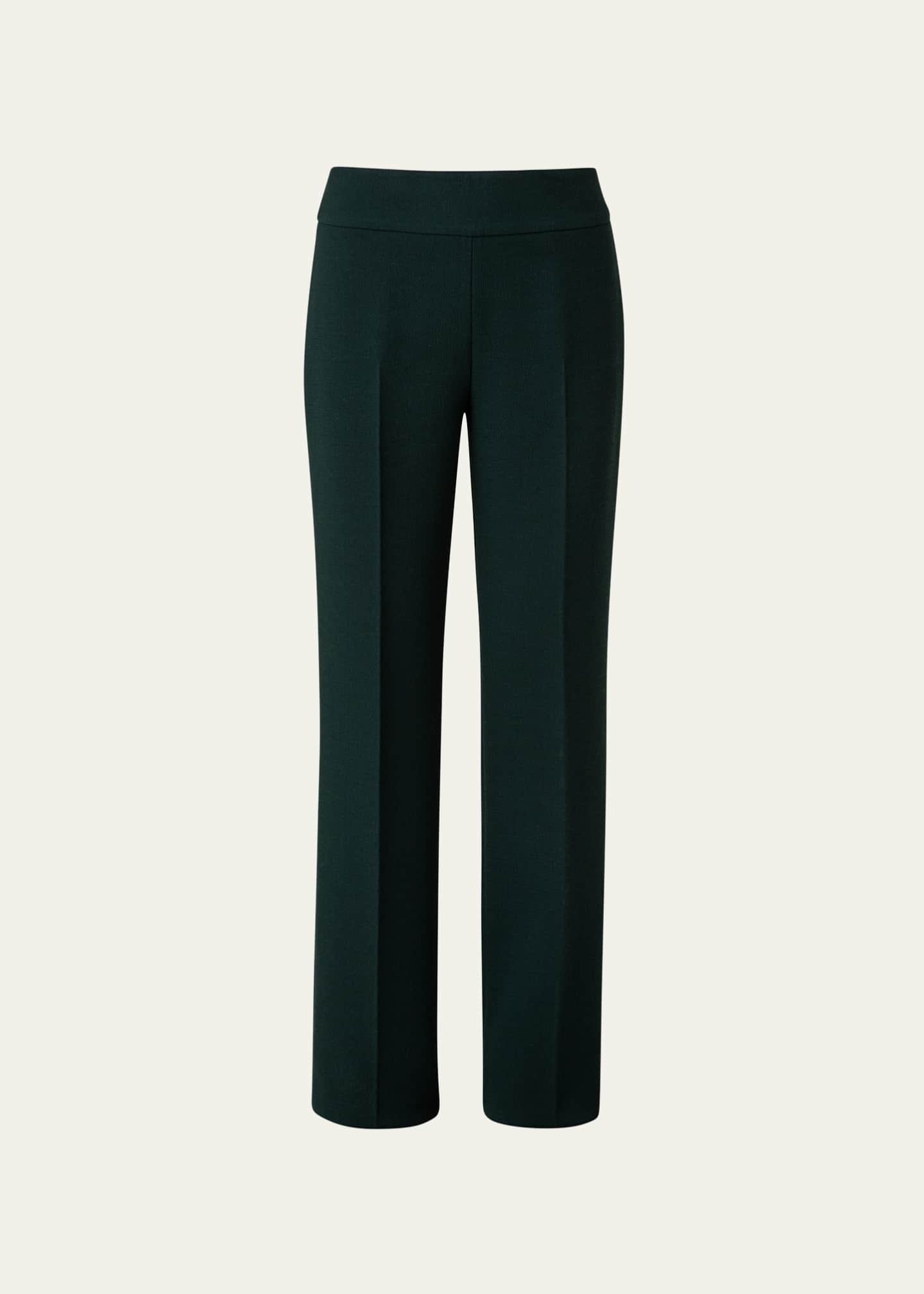 Akris StraightLeg Wool Crepe Pants Bergdorf Goodman