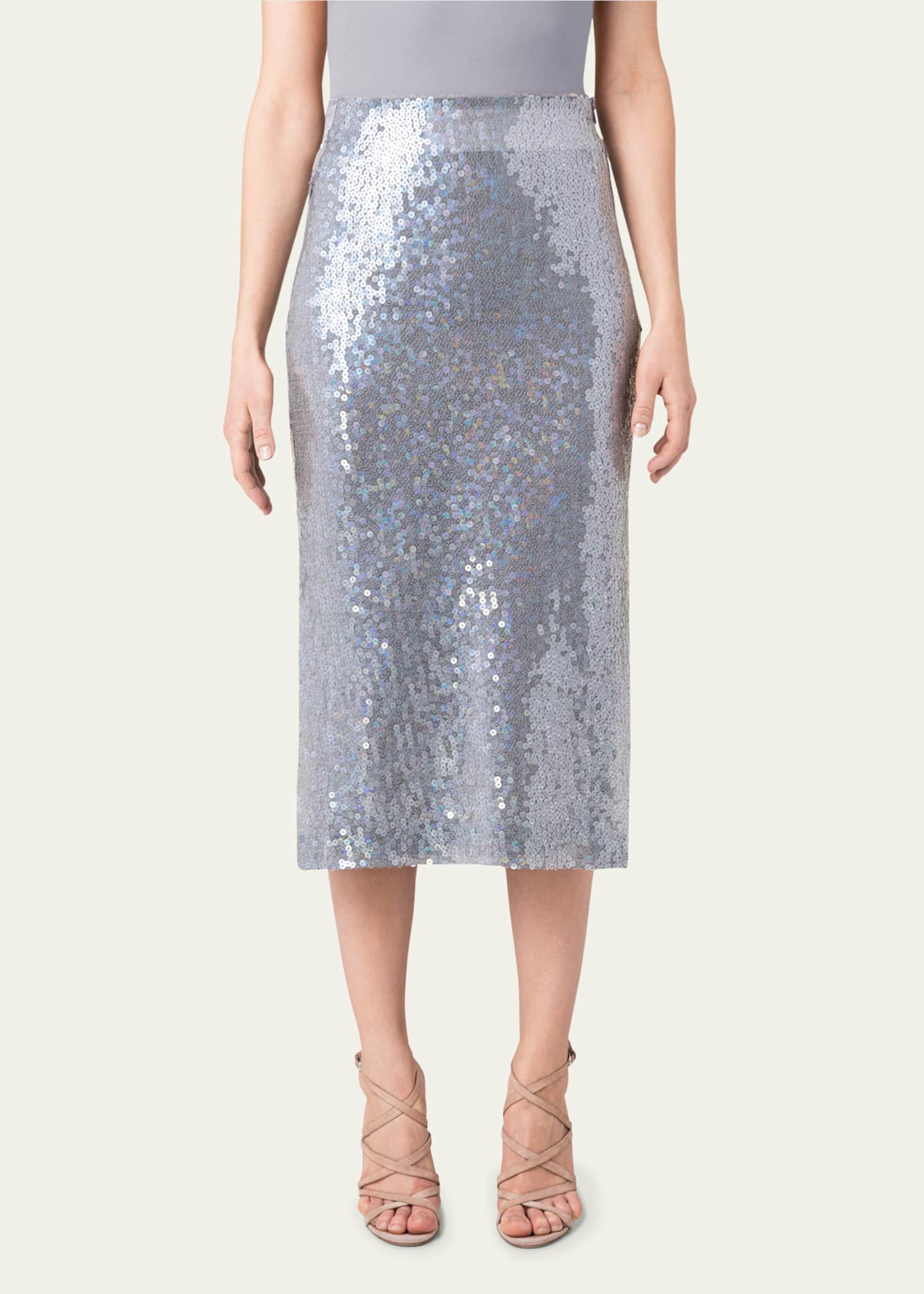 Akris Sequin KneeLength Pencil Skirt Bergdorf Goodman