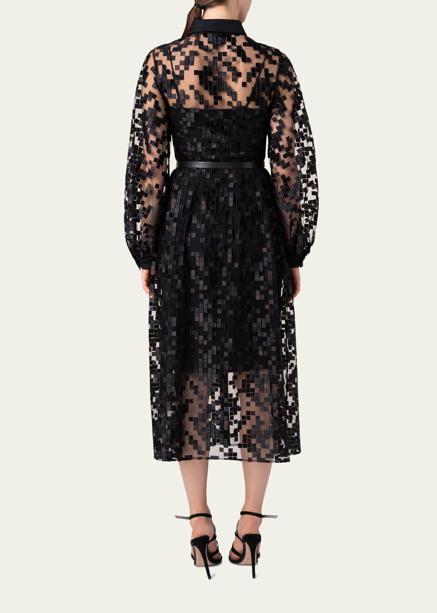 Akris The Order Of The Things Square Embroidered Tulle Midi Dress ...