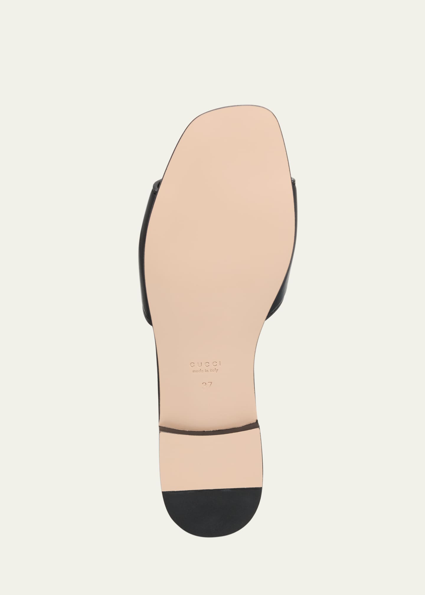Gucci Leather Logo Cutout Flat Sandals Image 7 of 8