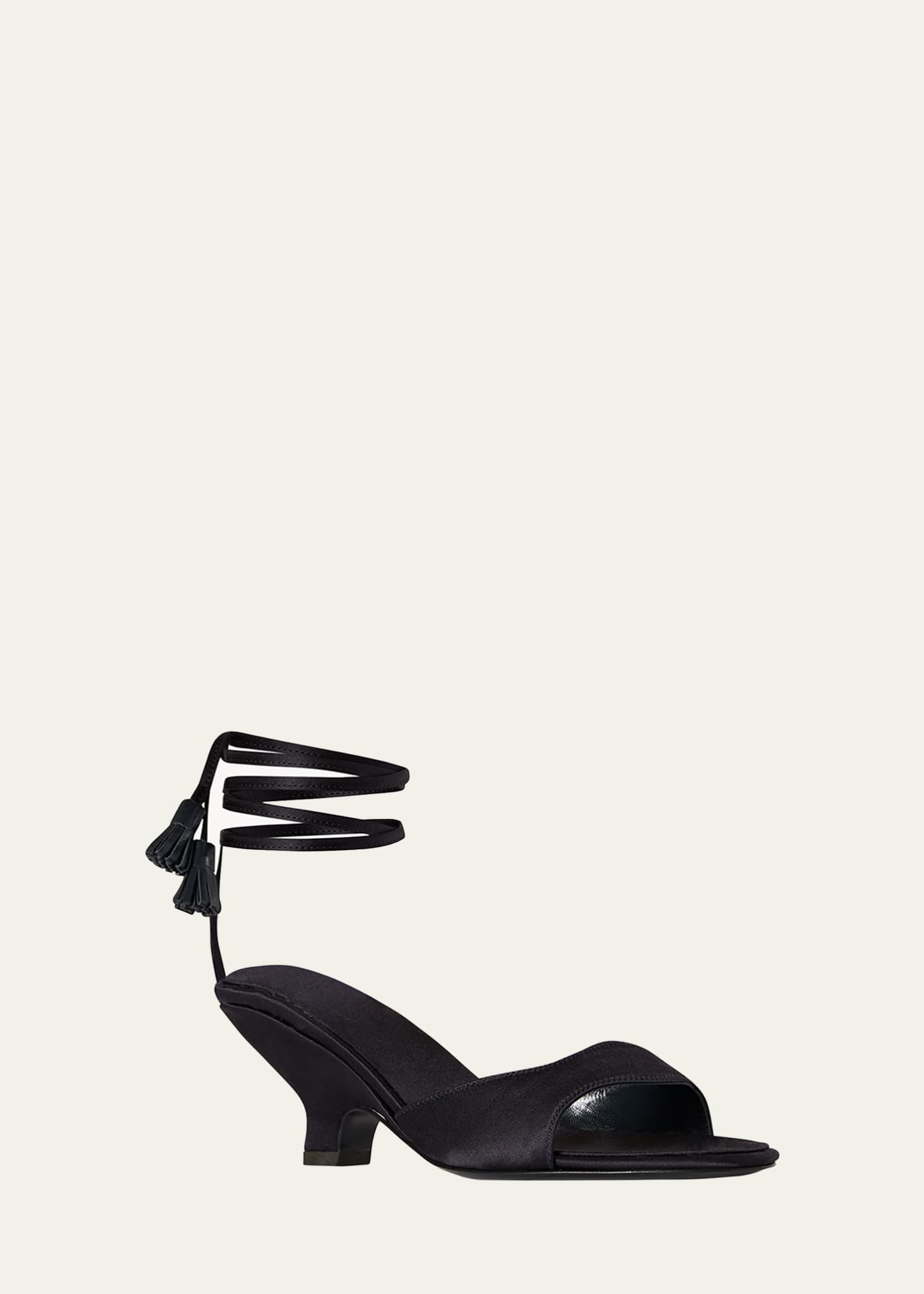 THE ROW Charlotte Satin TasselWrap Sandals Bergdorf Goodman