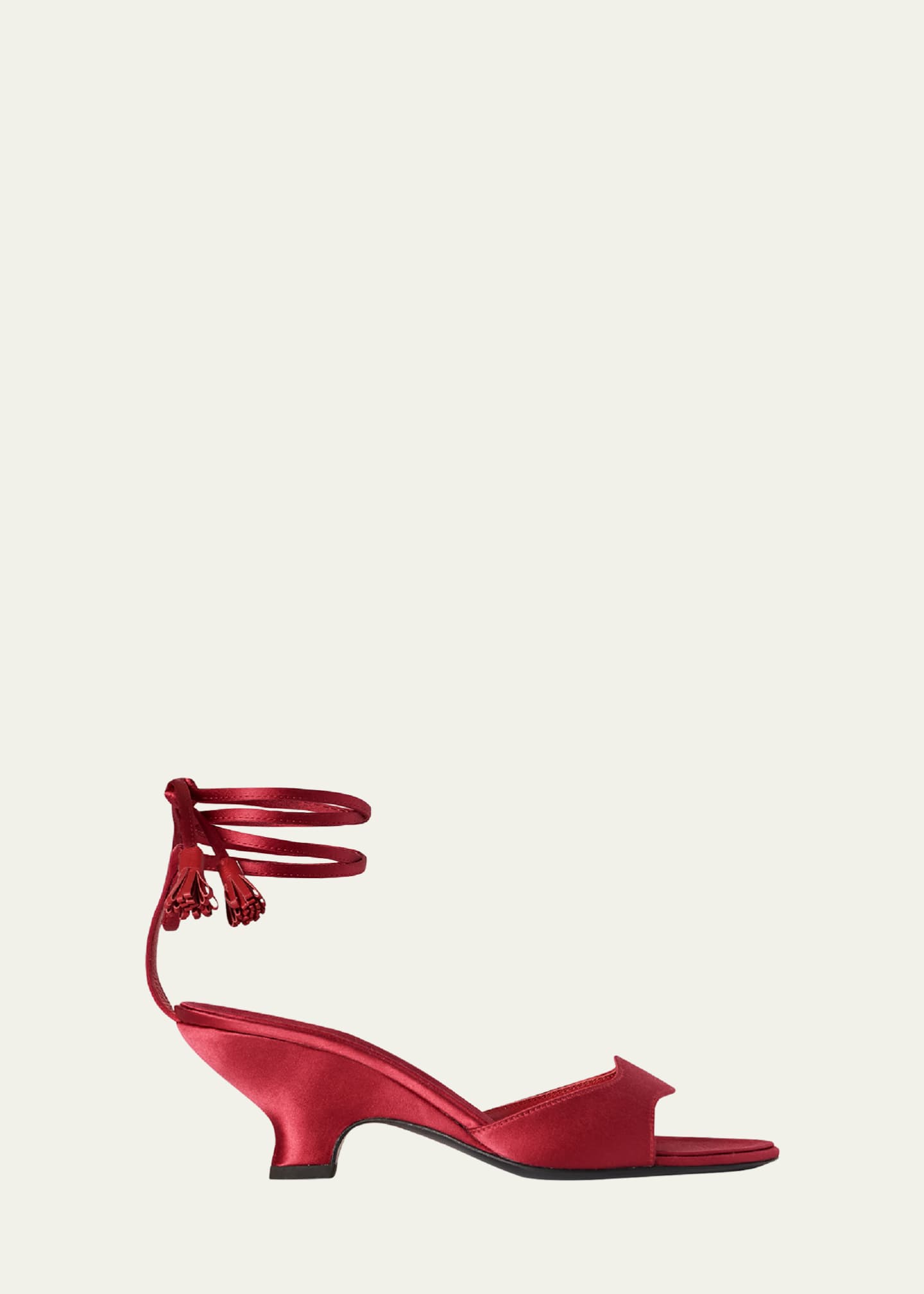 THE ROW Charlotte Satin Tassel-Wrap Sandals - Bergdorf Goodman