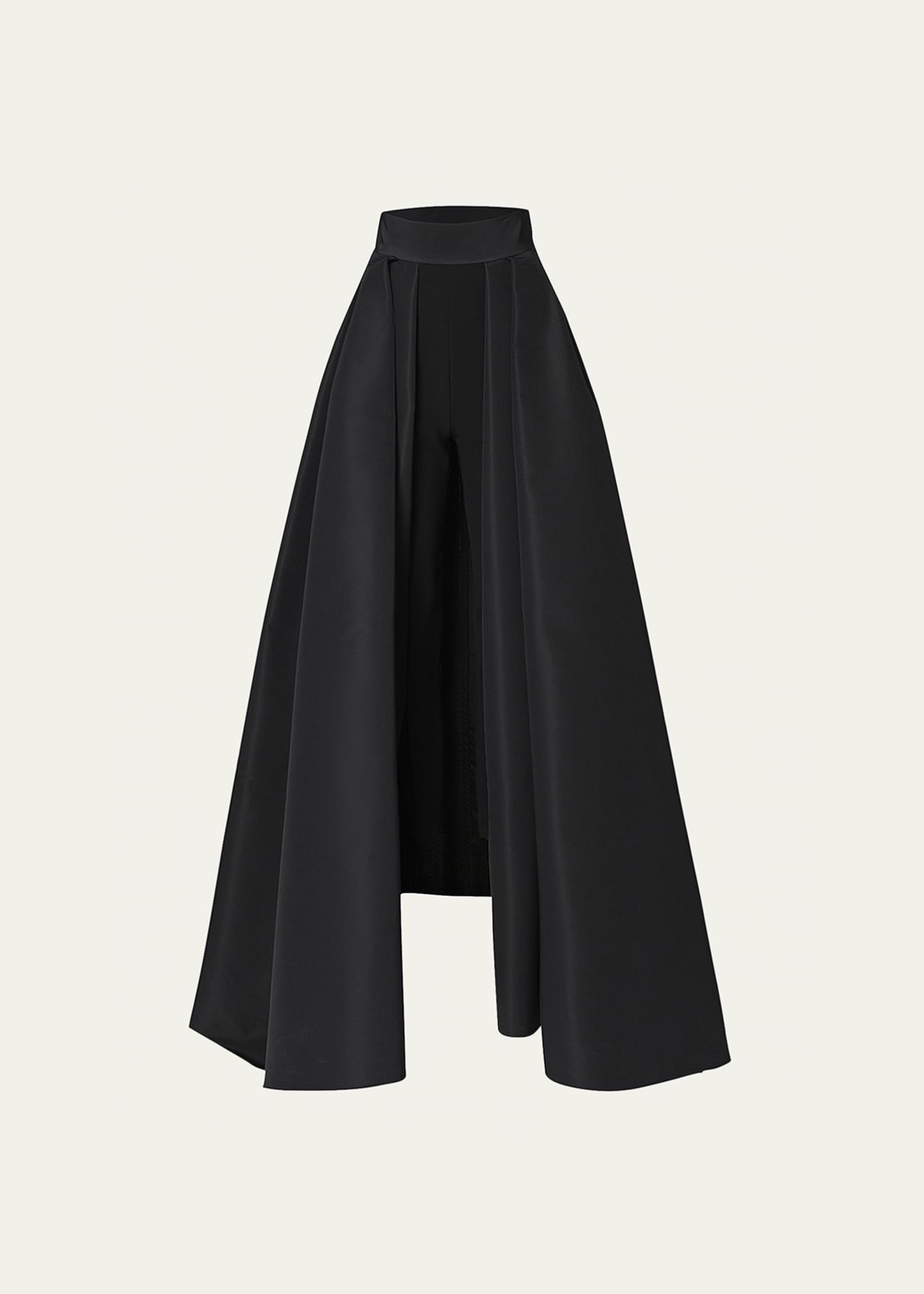Carolina Herrera High-Waist Silk Pants with Attached Ball Overskirt ...