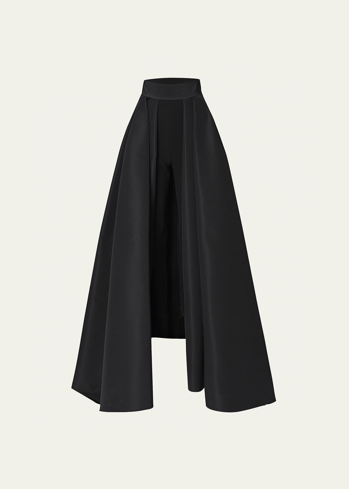 Carolina Herrera HighWaist Silk Pants with Attached Ball Overskirt