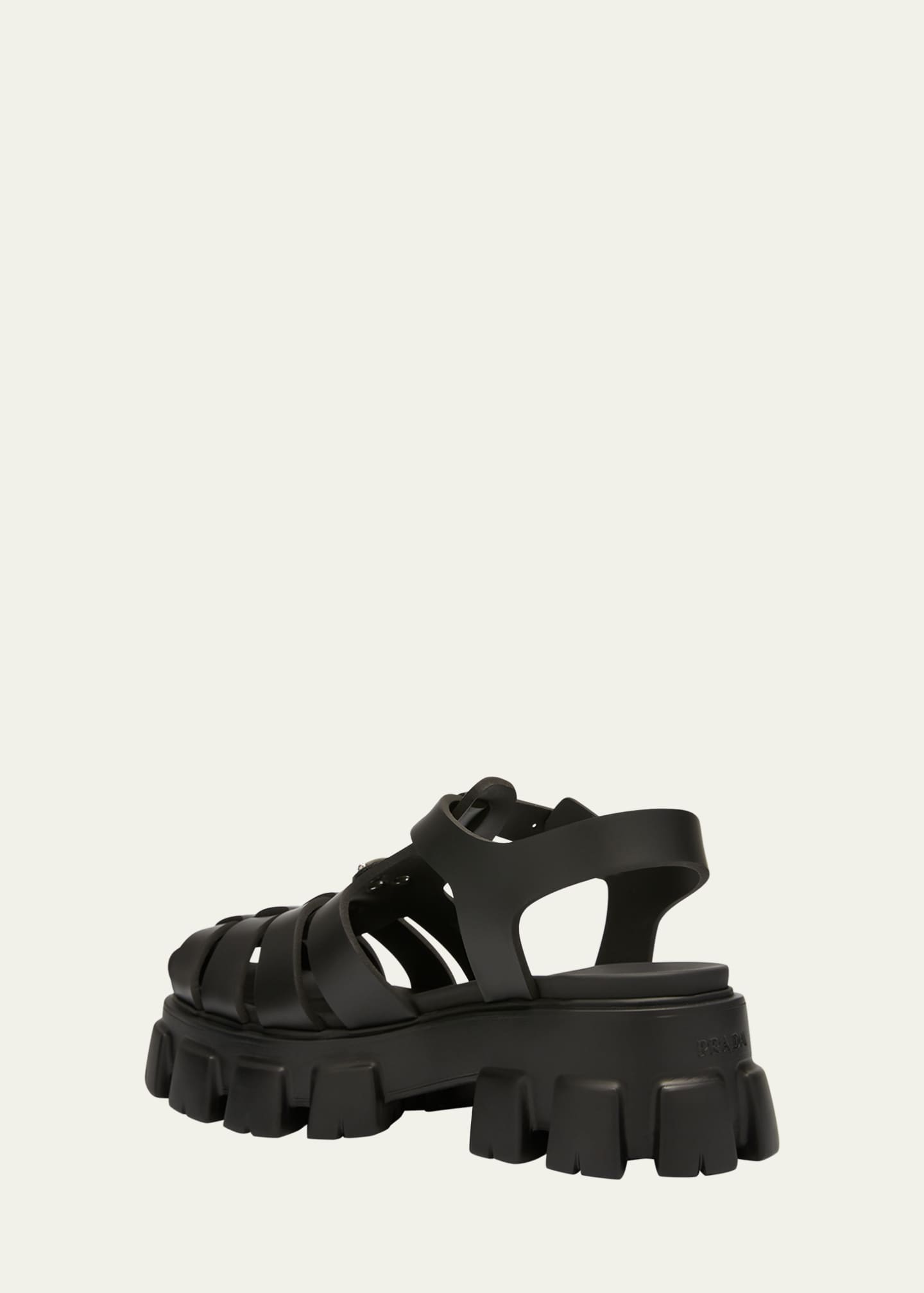 Prada Monolith platform fisherman サンダル Monolith platform fisherman sandals in black - Prada | Mytheresa
