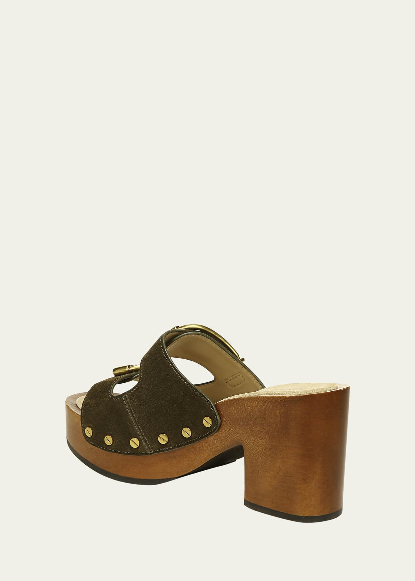 Veronica Beard Halifax Suede Dual Buckle Clogs