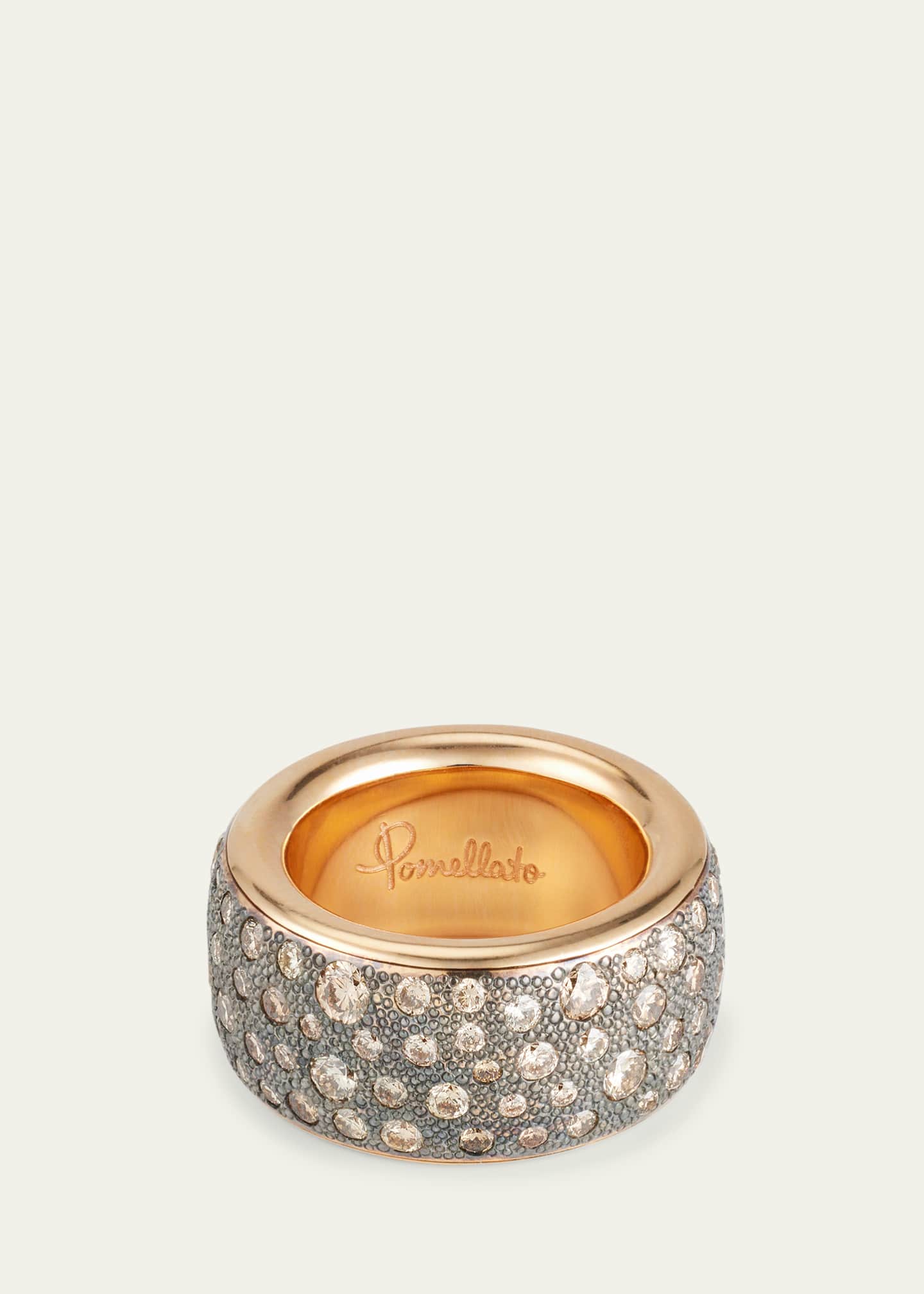 Pomellato Iconica Rose Gold Maxi Ring with Brown Diamonds Image 3 of 4