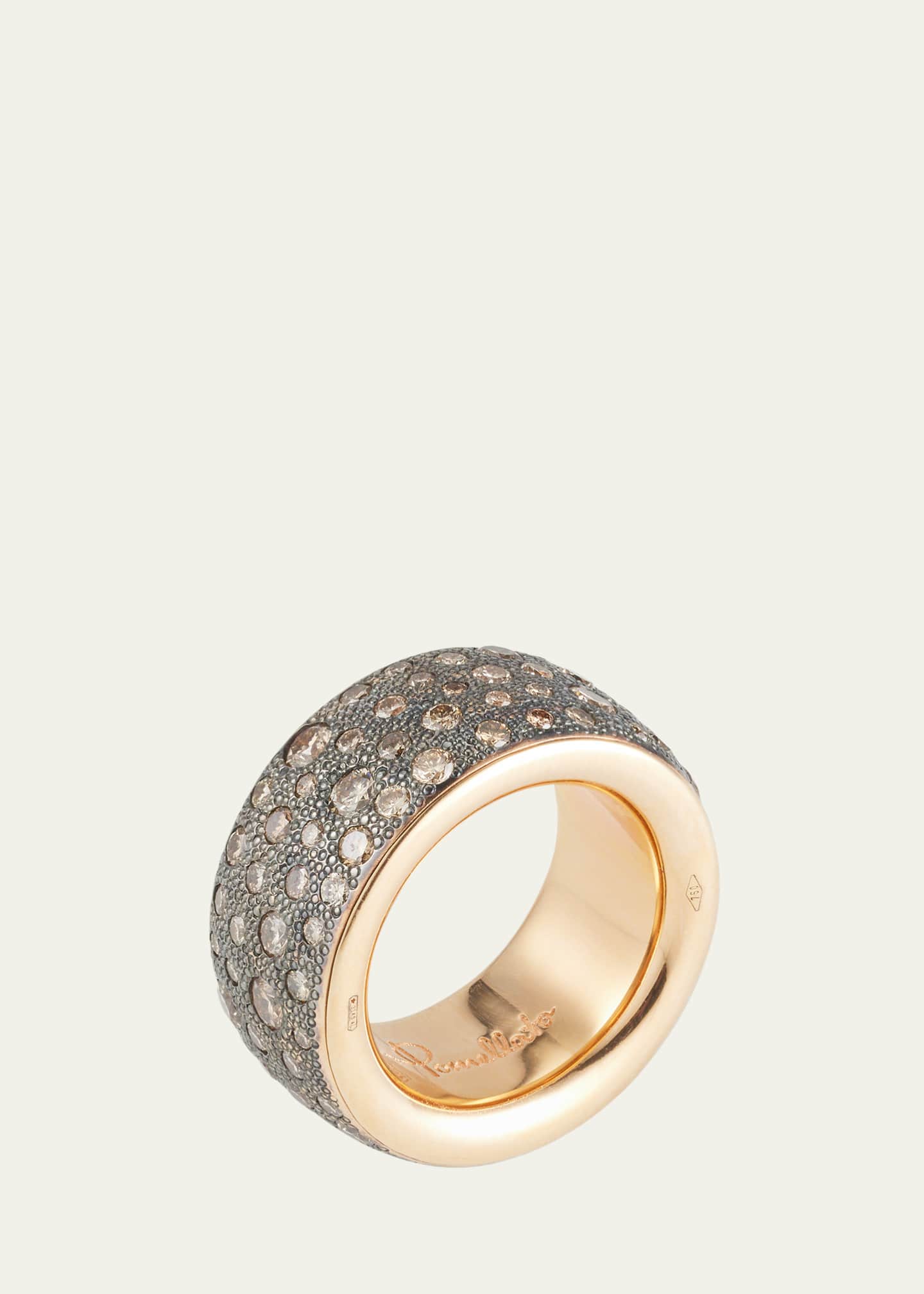 Pomellato Iconica Rose Gold Maxi Ring with Brown Diamonds Image 1 of 4