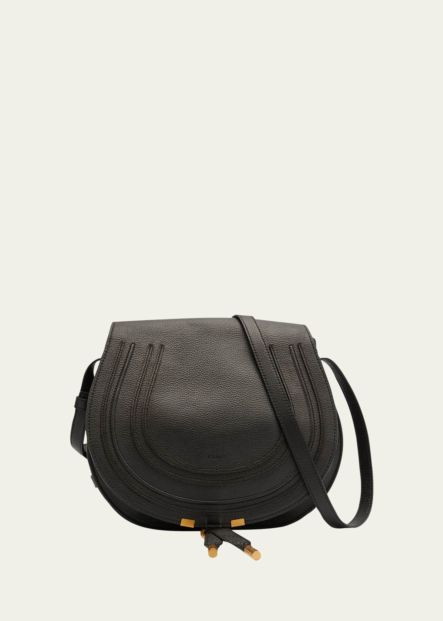 Marcie Small Leather Crossbody Bag in Grey - Chloe
