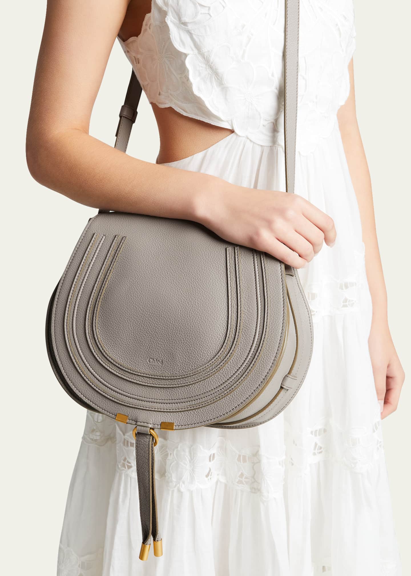 Chloe Marcie Medium Crossbody Bag in Grained Leather Image 2 of 5