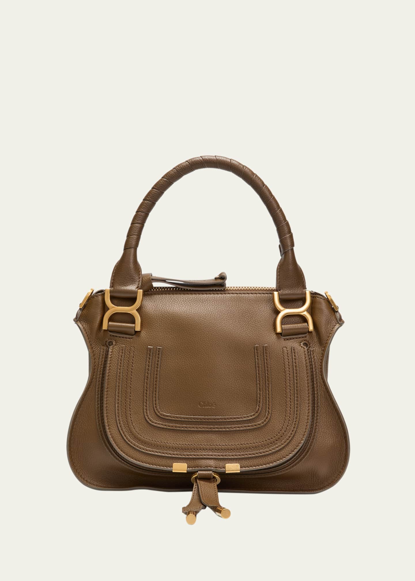 Chloe Marcie Small Satchel Bag in Grained Calfskin