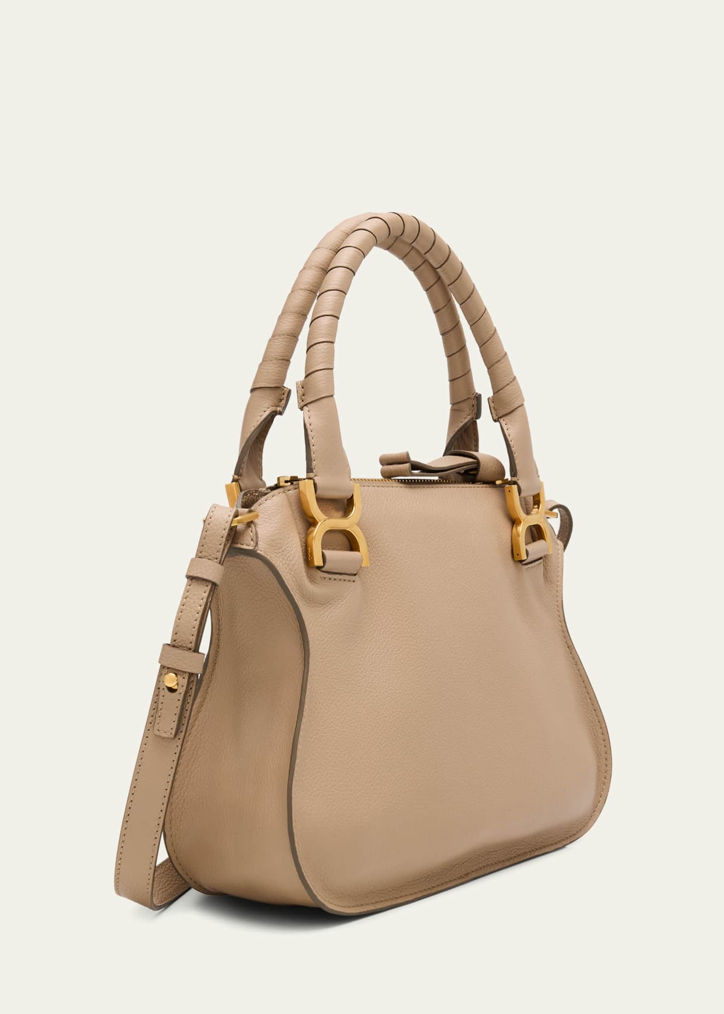 Chloe Marcie Small Satchel Bag in Grained Calfskin Image 3 of 6