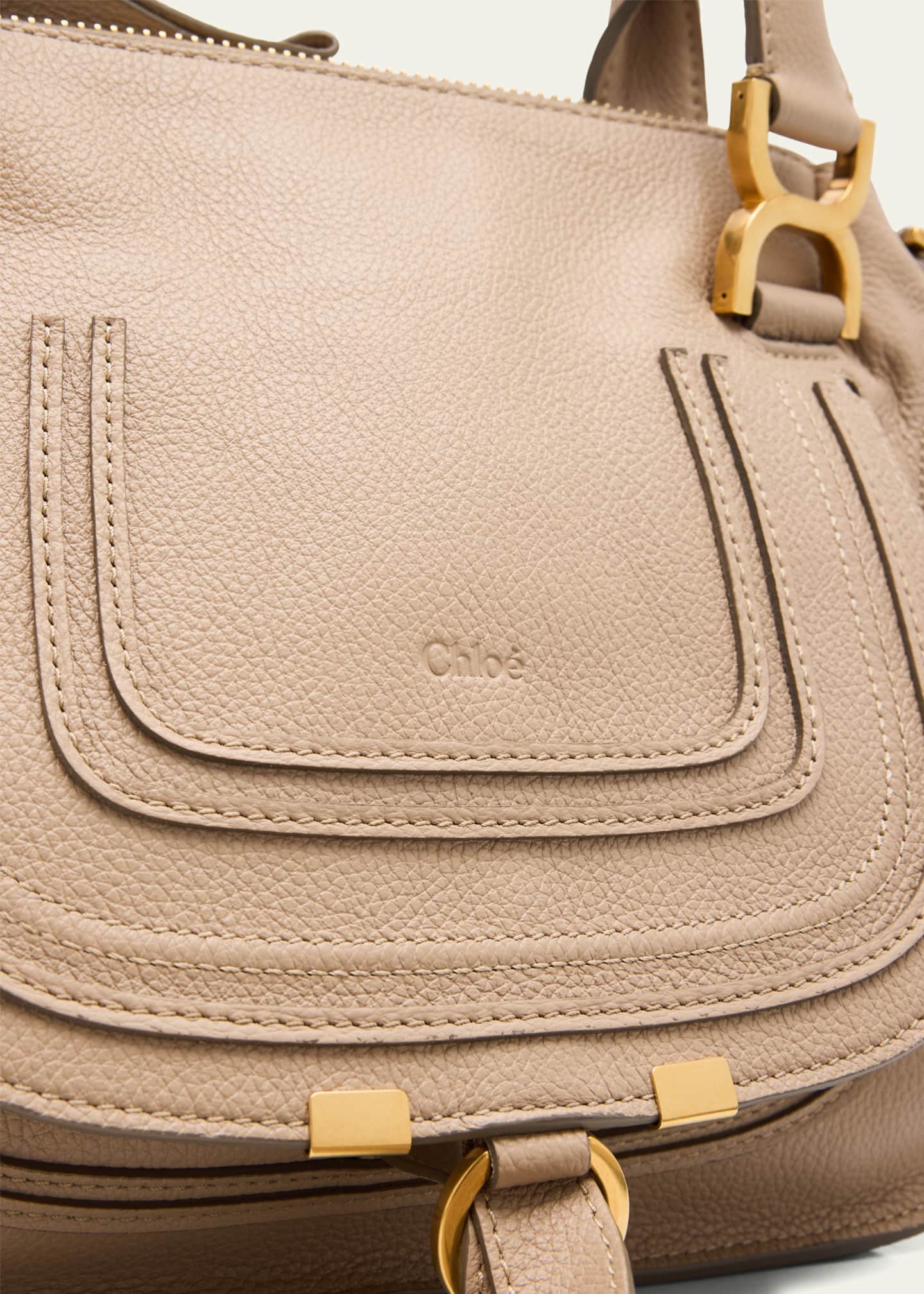 Chloe Marcie Small Satchel Bag in Grained Calfskin Image 6 of 6