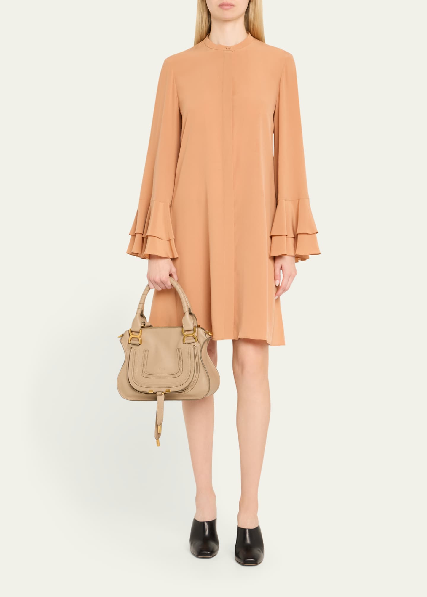 Chloe Marcie Small Satchel Bag in Grained Calfskin Image 5 of 6