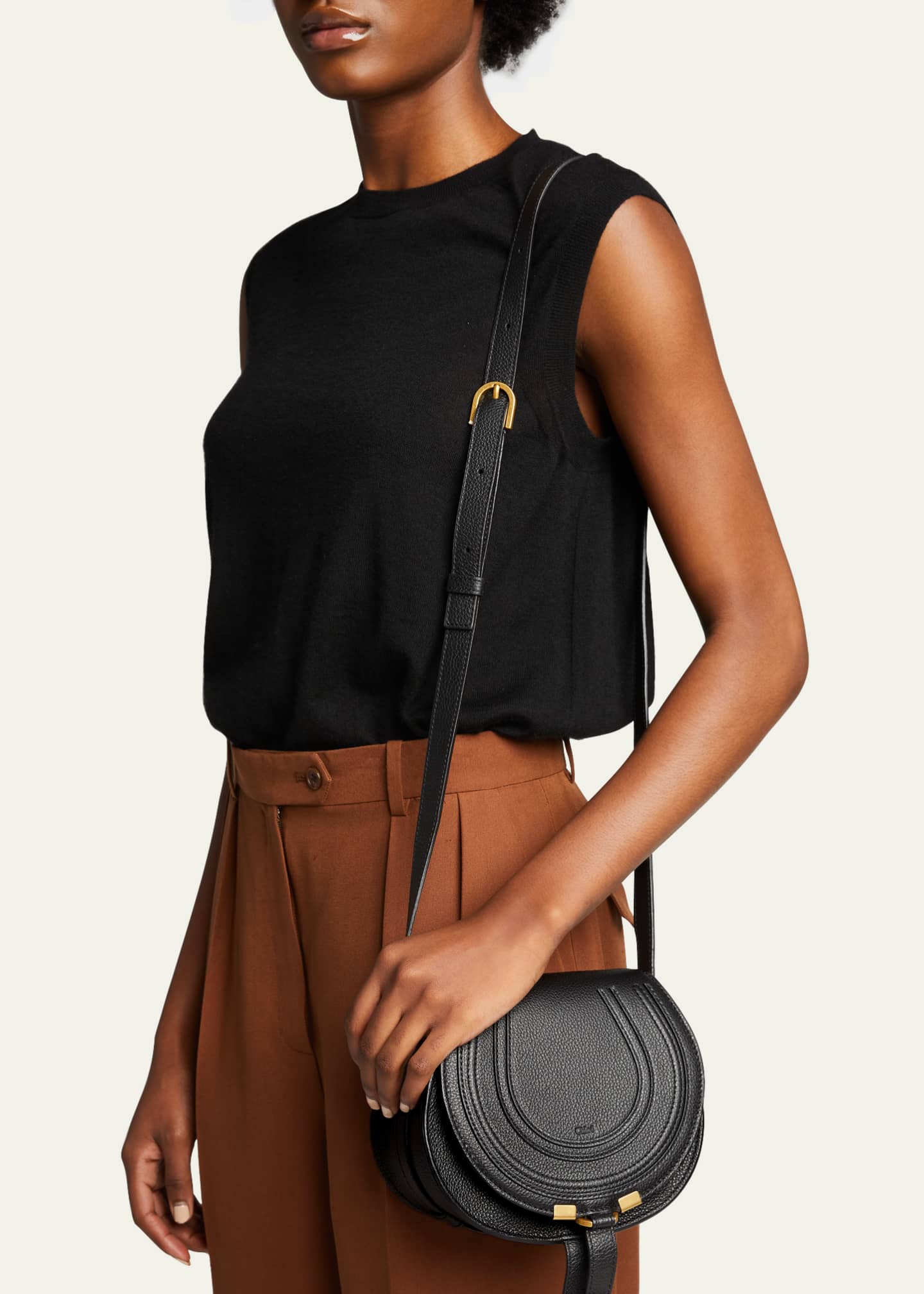 Chloé Marcie Small Leather Saddle Bag