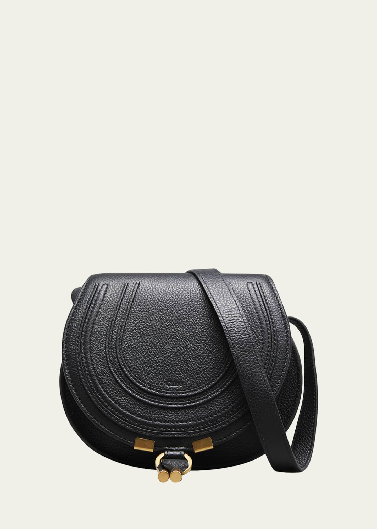 Chloe Marcie Small Whipstitch Saddle Crossbody Bag