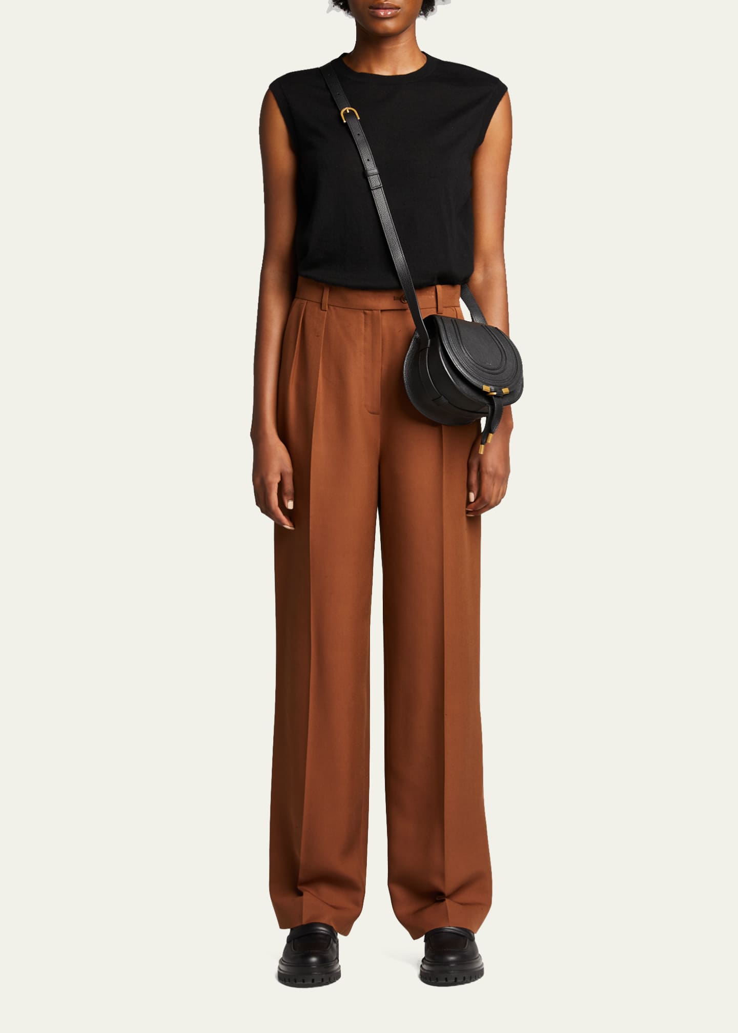Chloe Marcie Small Crossbody Bag in Grained Leather - Bergdorf Goodman