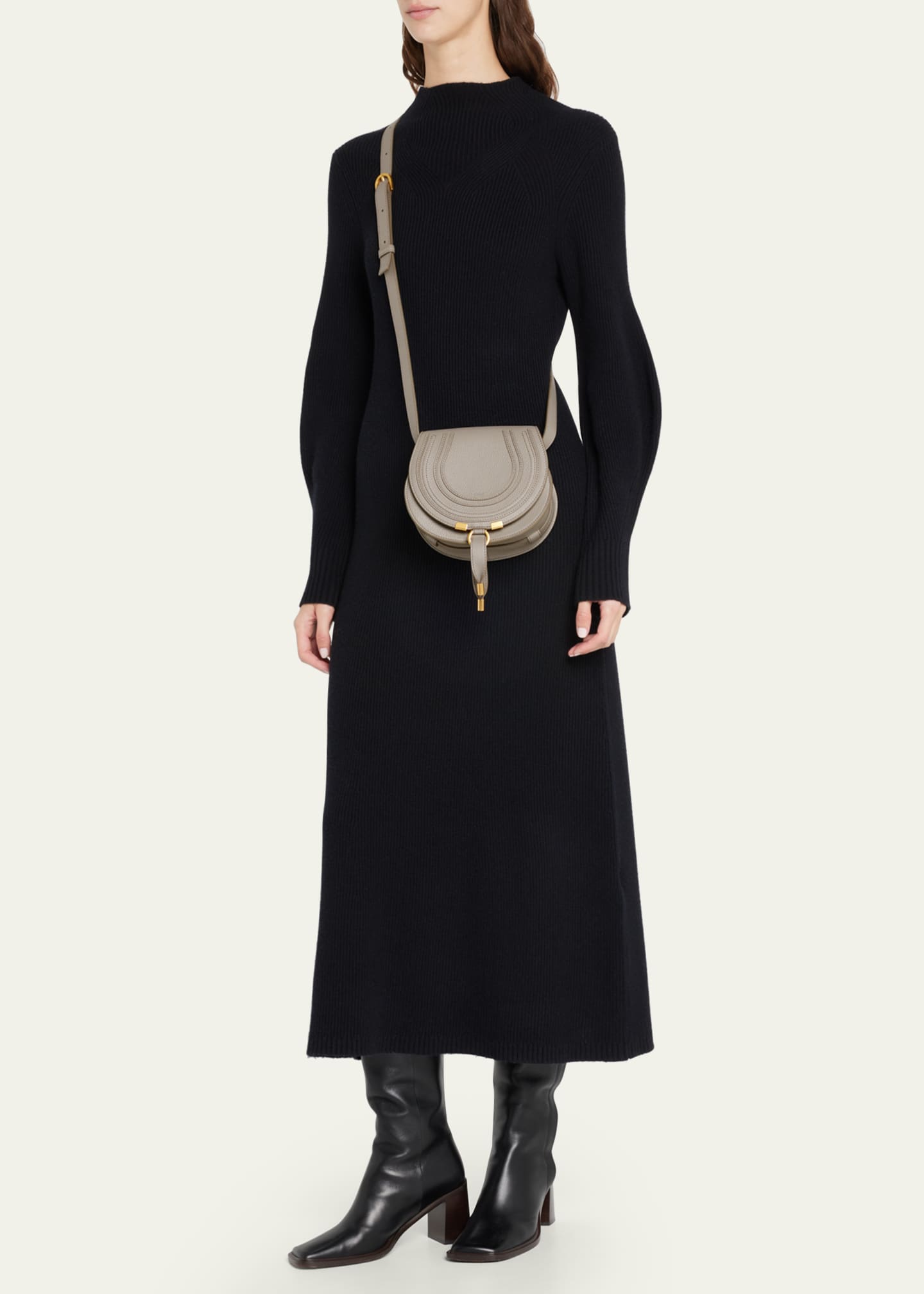 Chloe Marcie Small Crossbody Bag in Grained Calfskin Image 5 of 5