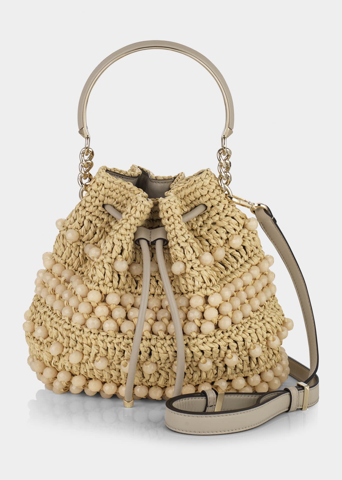 Jimmy Choo Bon Bon Beaded Raffia Bucket Bag Bergdorf Goodman