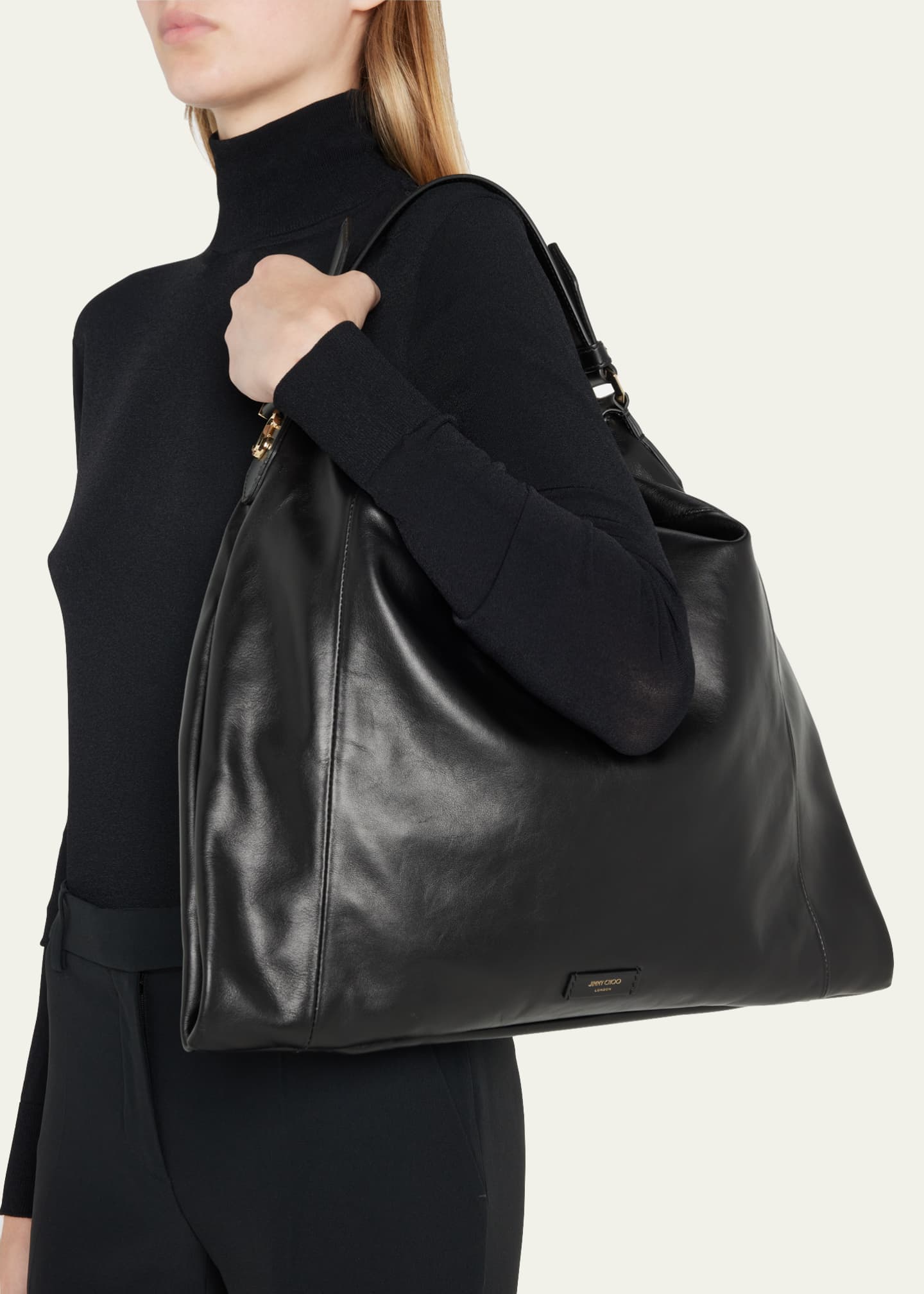 Jimmy Choo Ana Zip Calf Leather Hobo Bag - Bergdorf Goodman