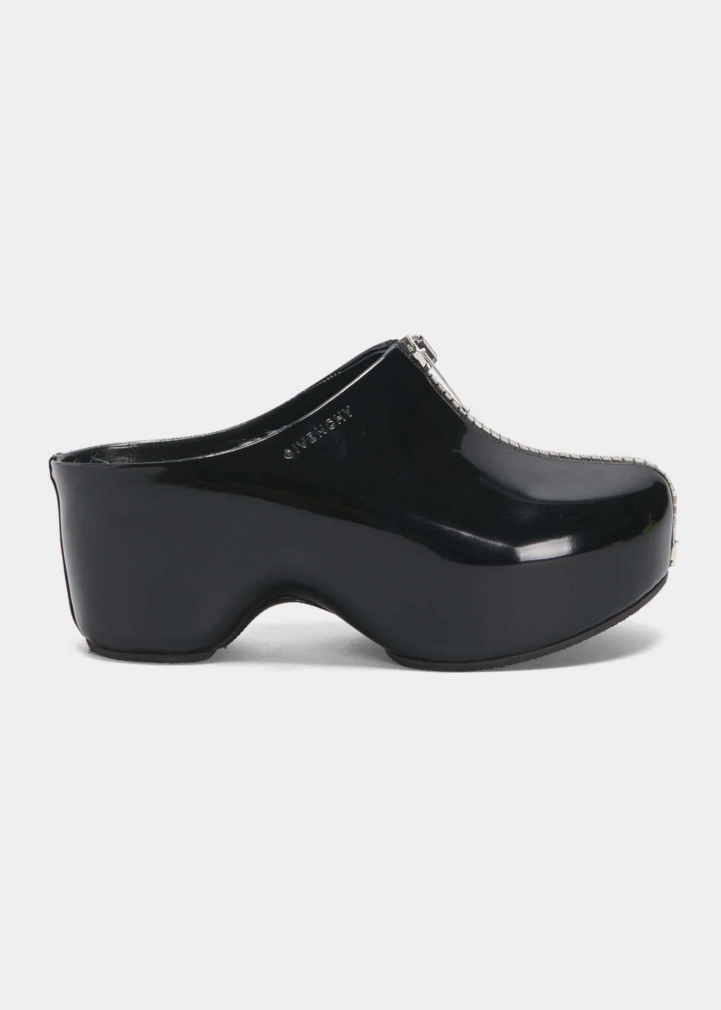Givenchy G Patent Zip-Up Mule Clogs - Bergdorf Goodman